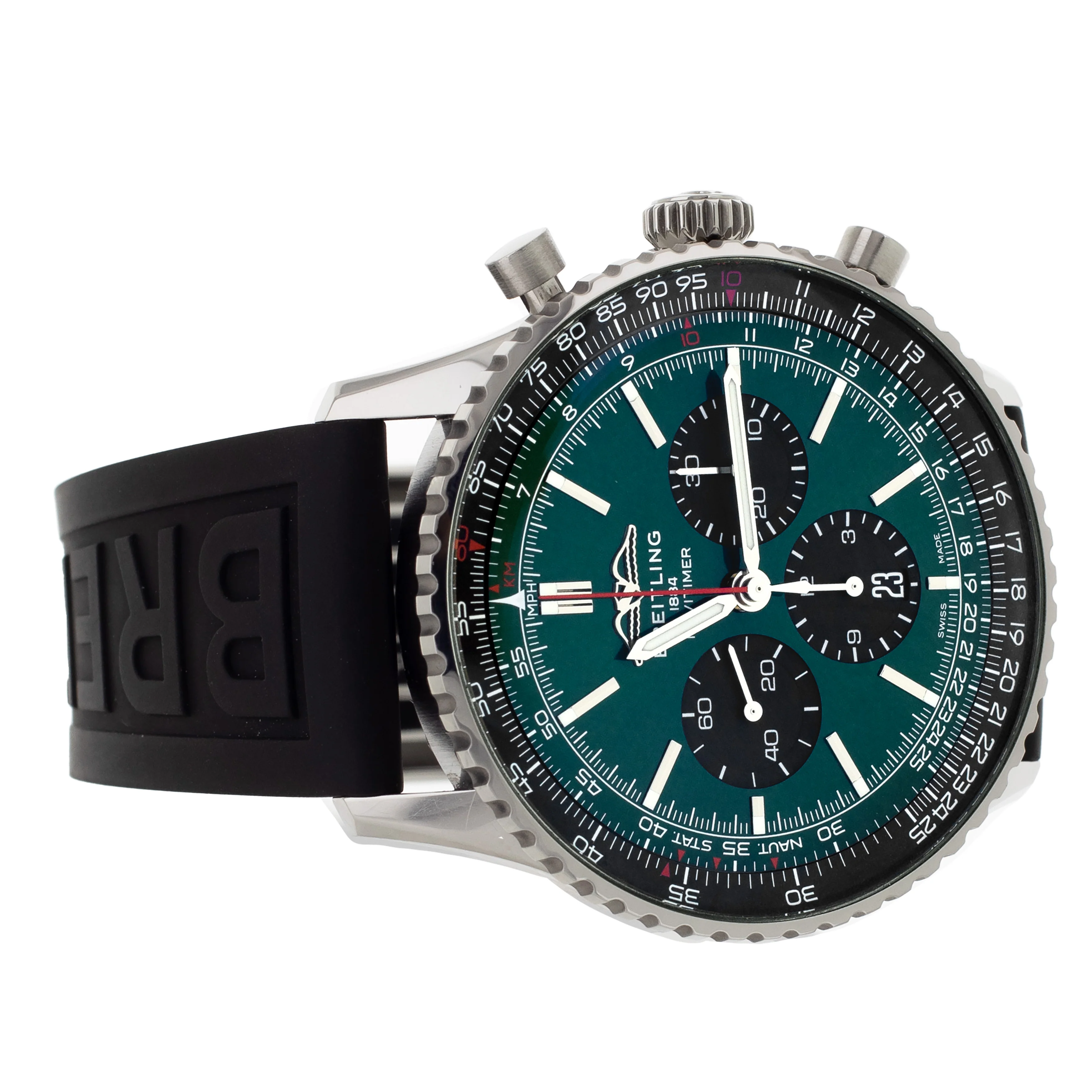 Breitling Navitimer B01 Chronograph Stainless Steel Green Dial 46mm AB0137241L1P1 - Image 4