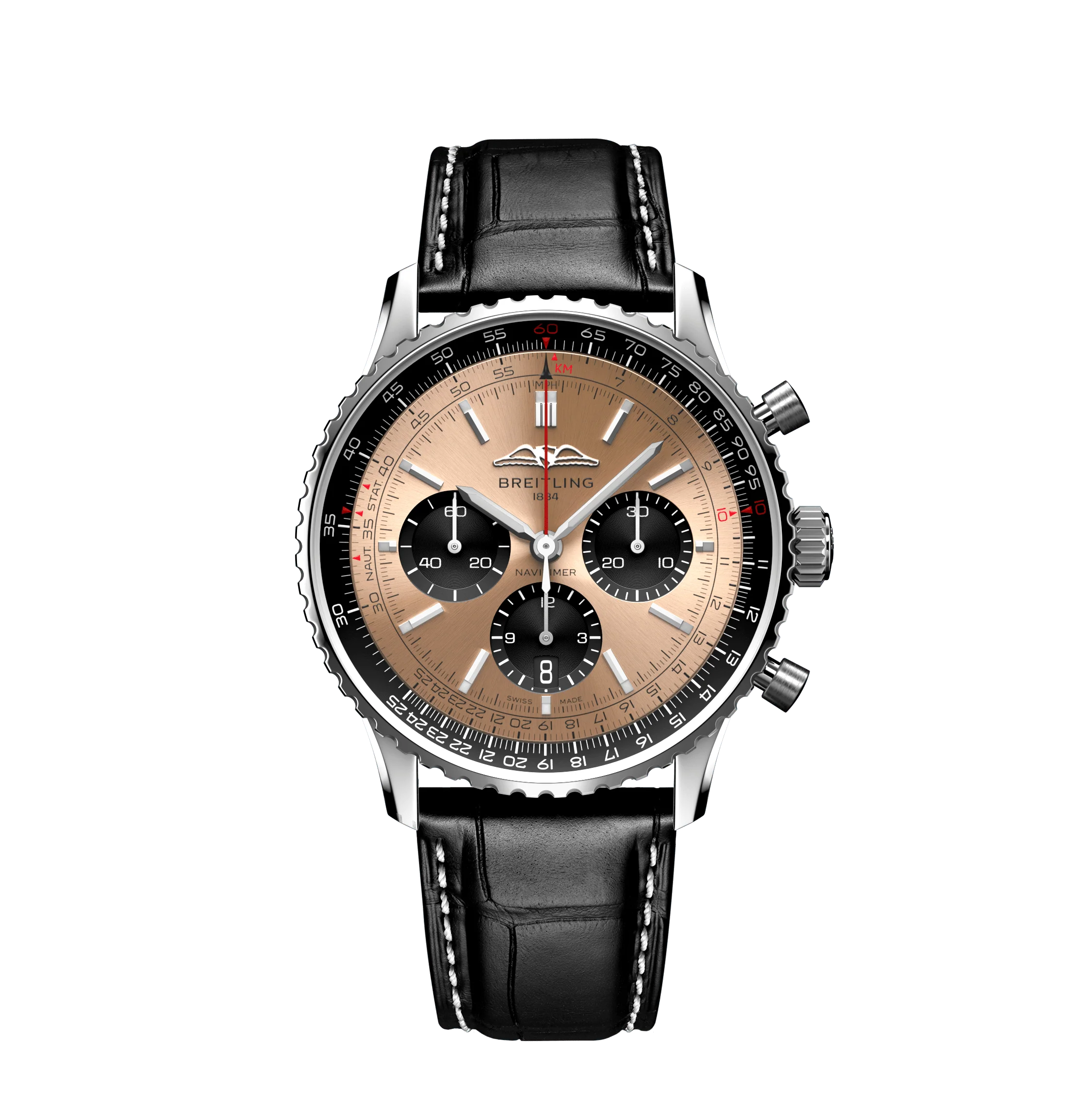 Breitling Navitimer B01 Chronograph Watch, 43mm Orange Dial, AB0138241K1P1