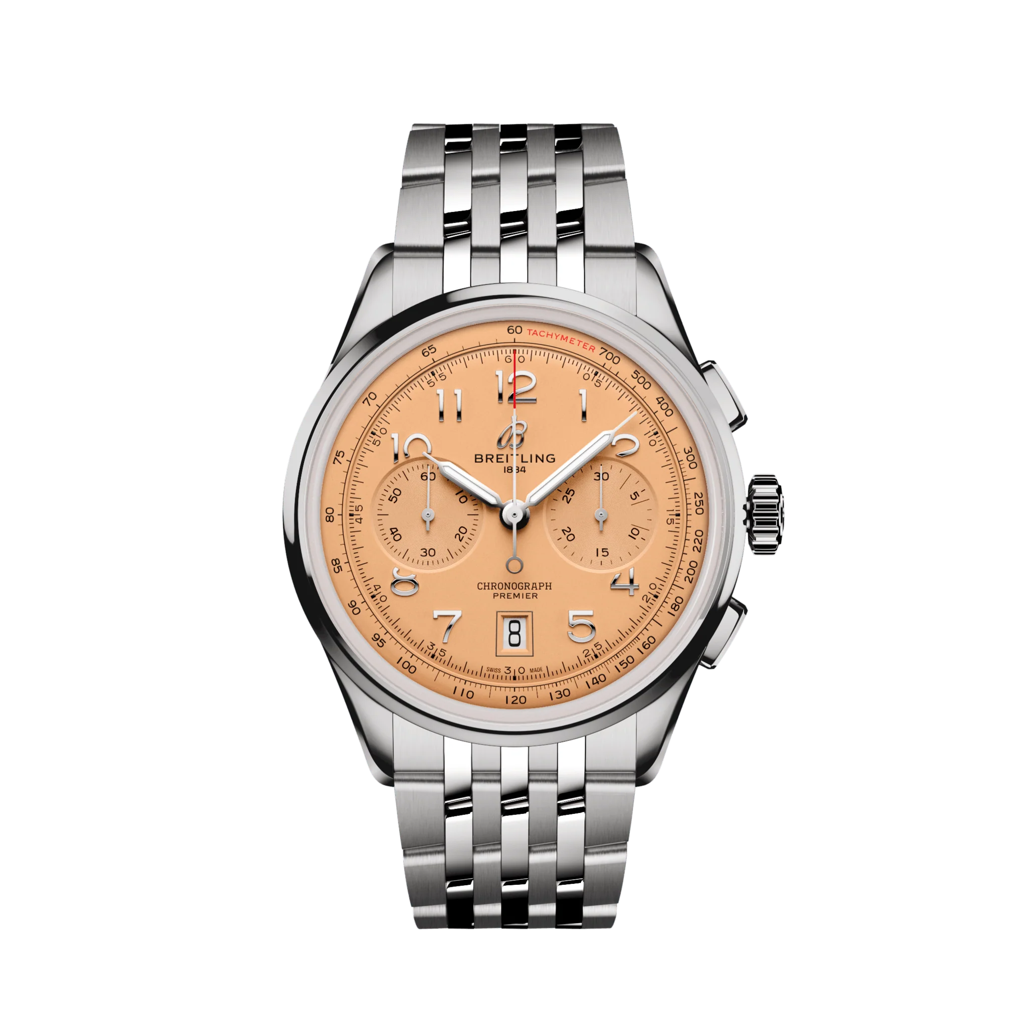 Breitling Premier B01 Chronograph Watch, 42mm Salmon Dial, AB0145331K1SA1