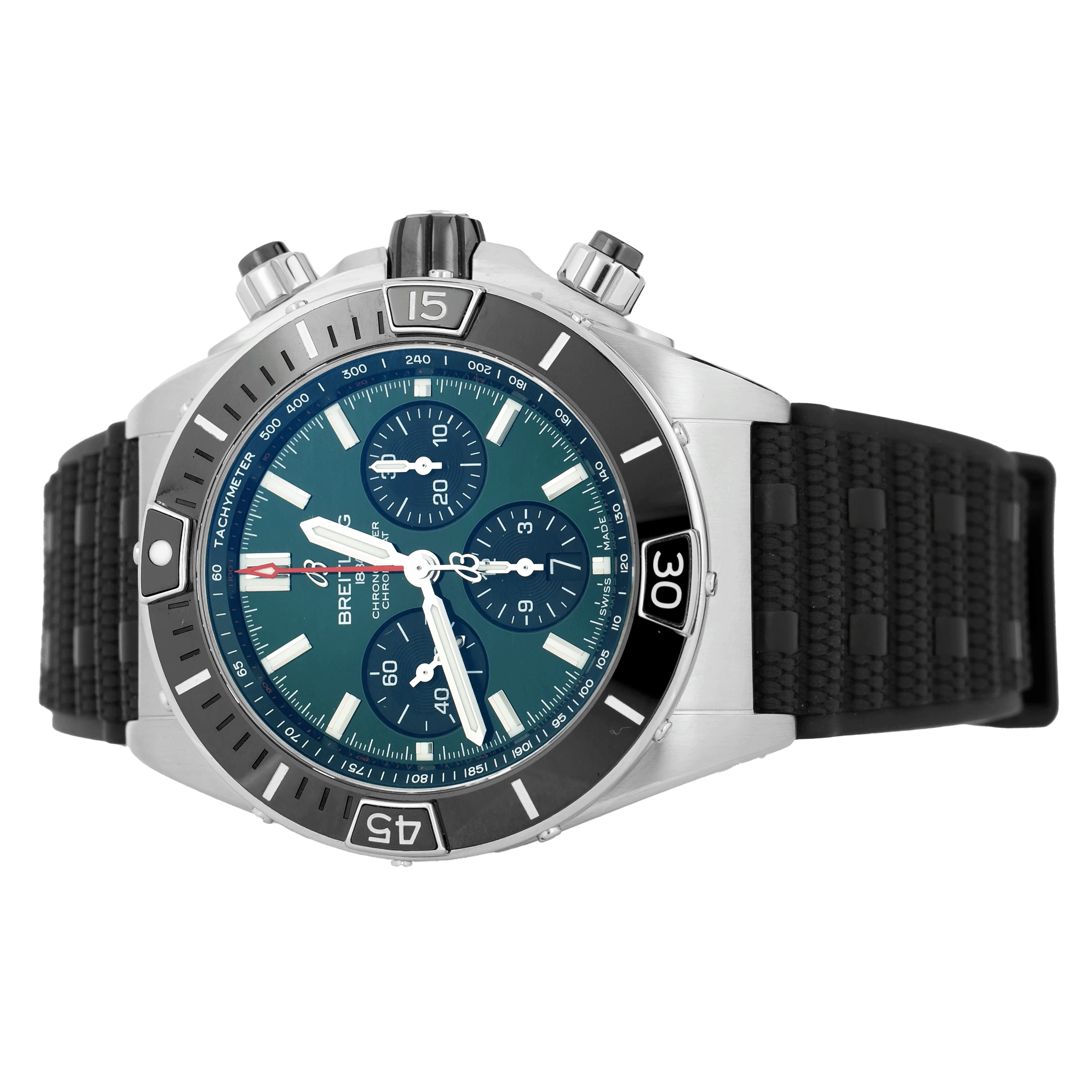 Breitling Super Chronomat B01 44 Stainless Steel Green Dial 44mm AB0136251L1S1 Full Set - Image 3