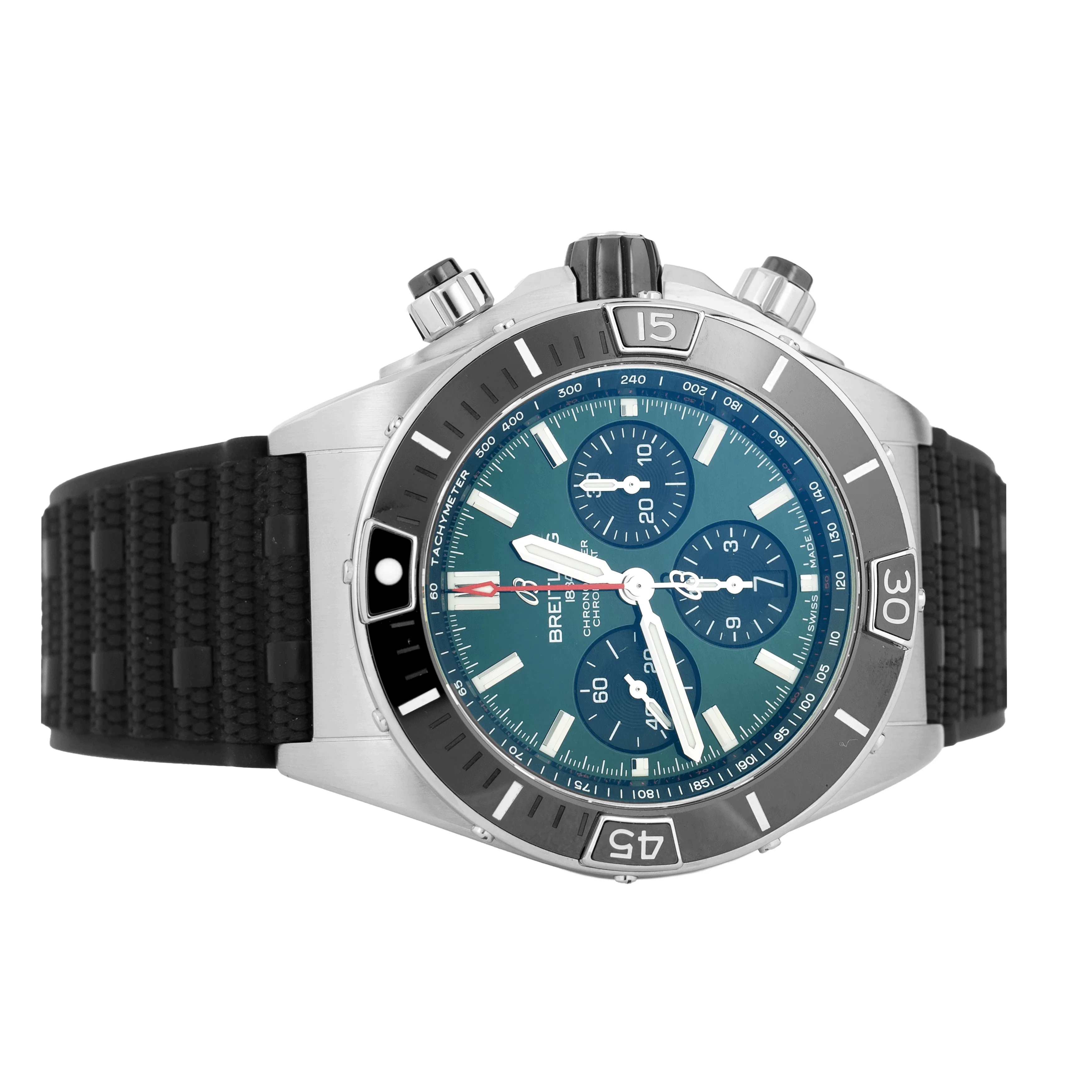 Breitling Super Chronomat B01 44 Stainless Steel Green Dial 44mm AB0136251L1S1 Full Set - Image 4