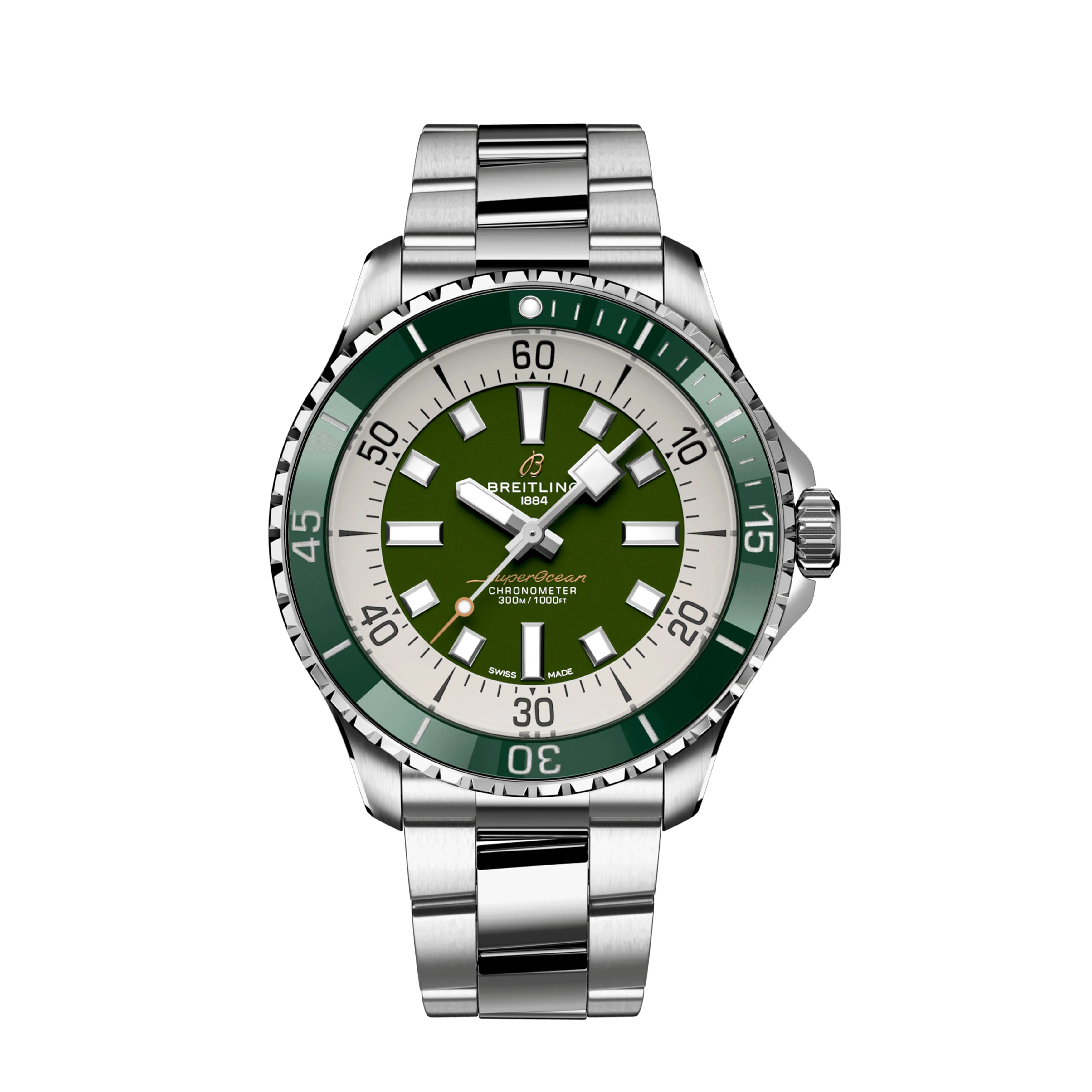 Breitling Superocean Automatic Watch, 44mm Green Dial, A17376A31L1A1