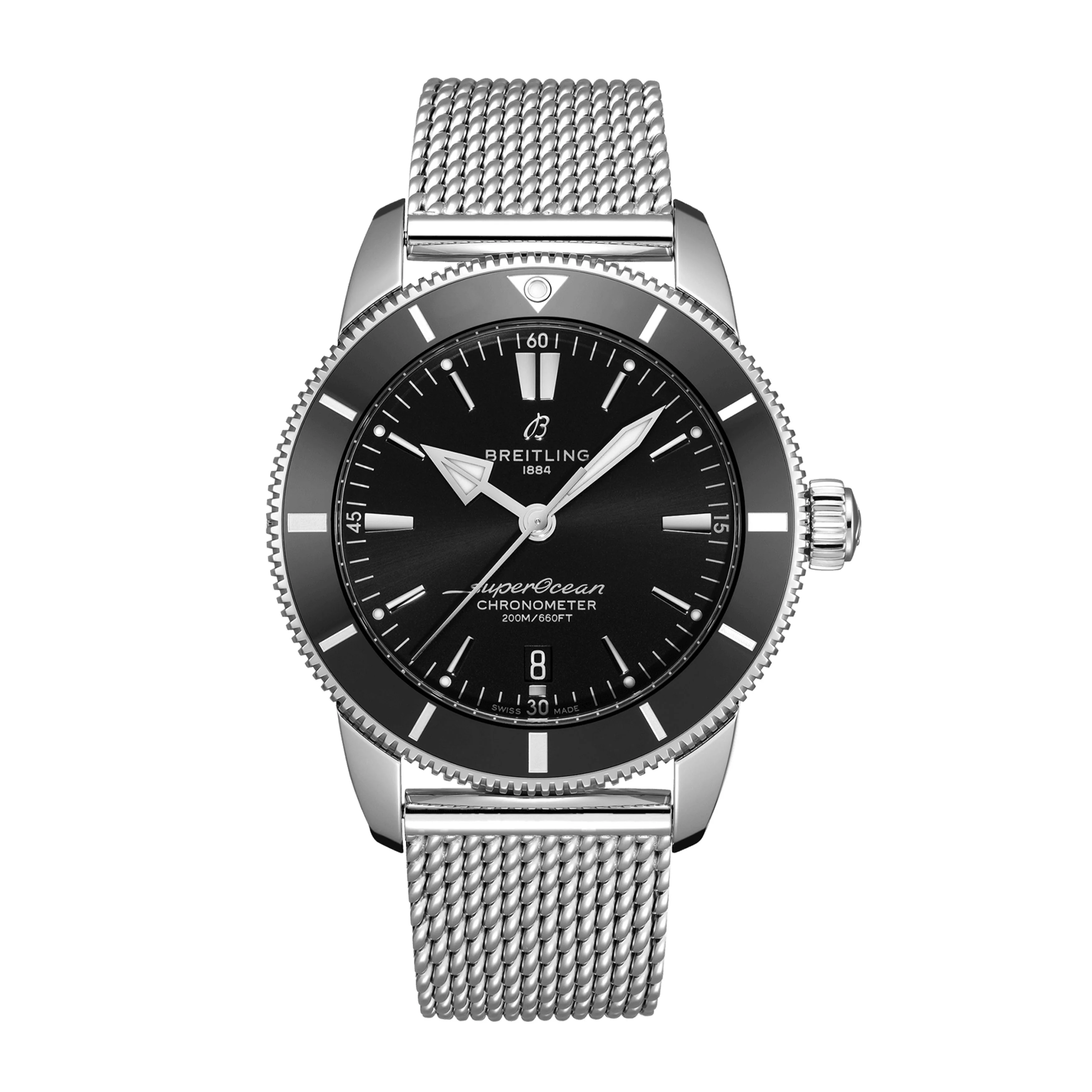 Breitling Superocean Heritage B20 Automatic Watch, 44mm Black Dial, AB2030121B1A1