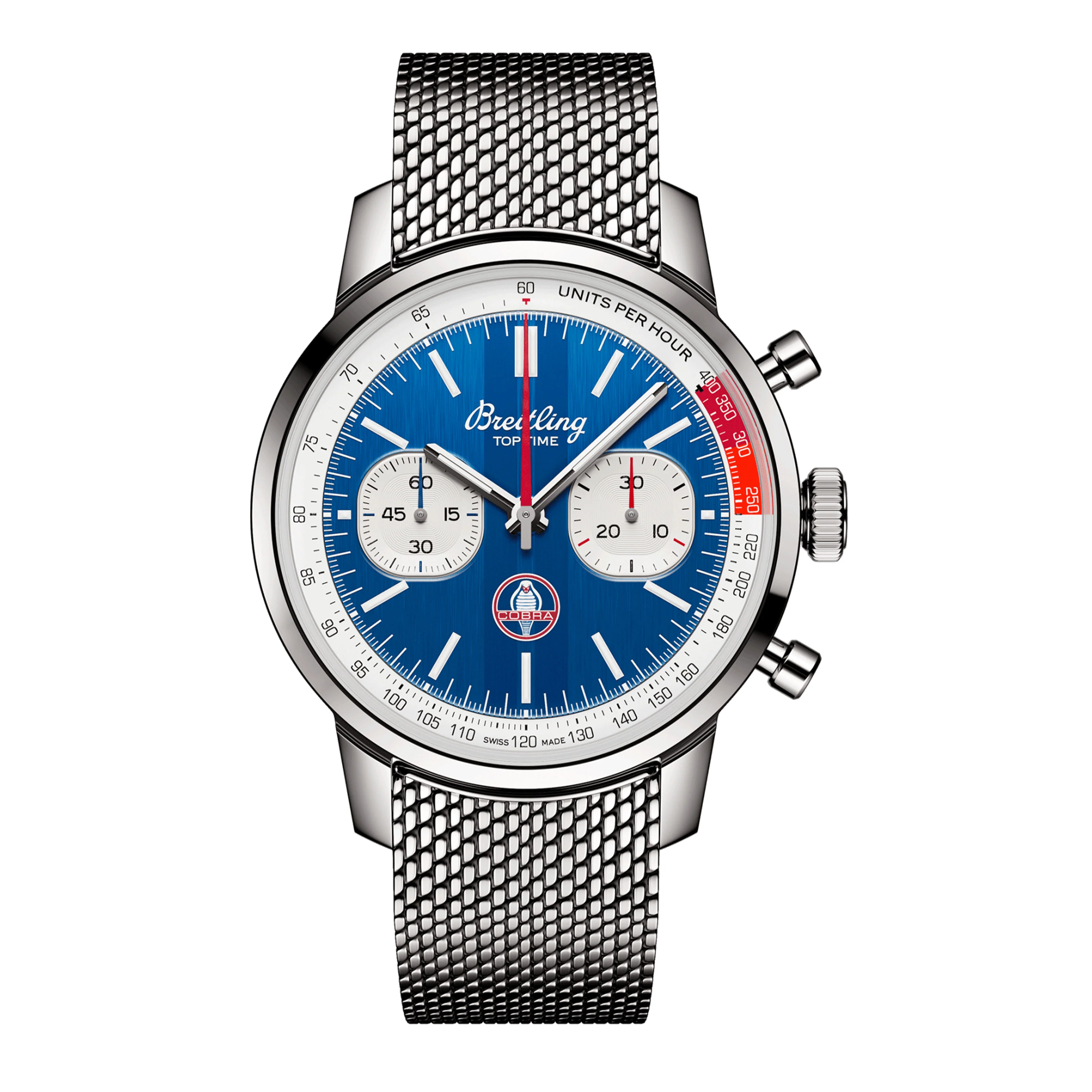 Breitling Top Time B01 Shelby Cobra Watch, 41mm Blue Dial, AB01763A1C1A1