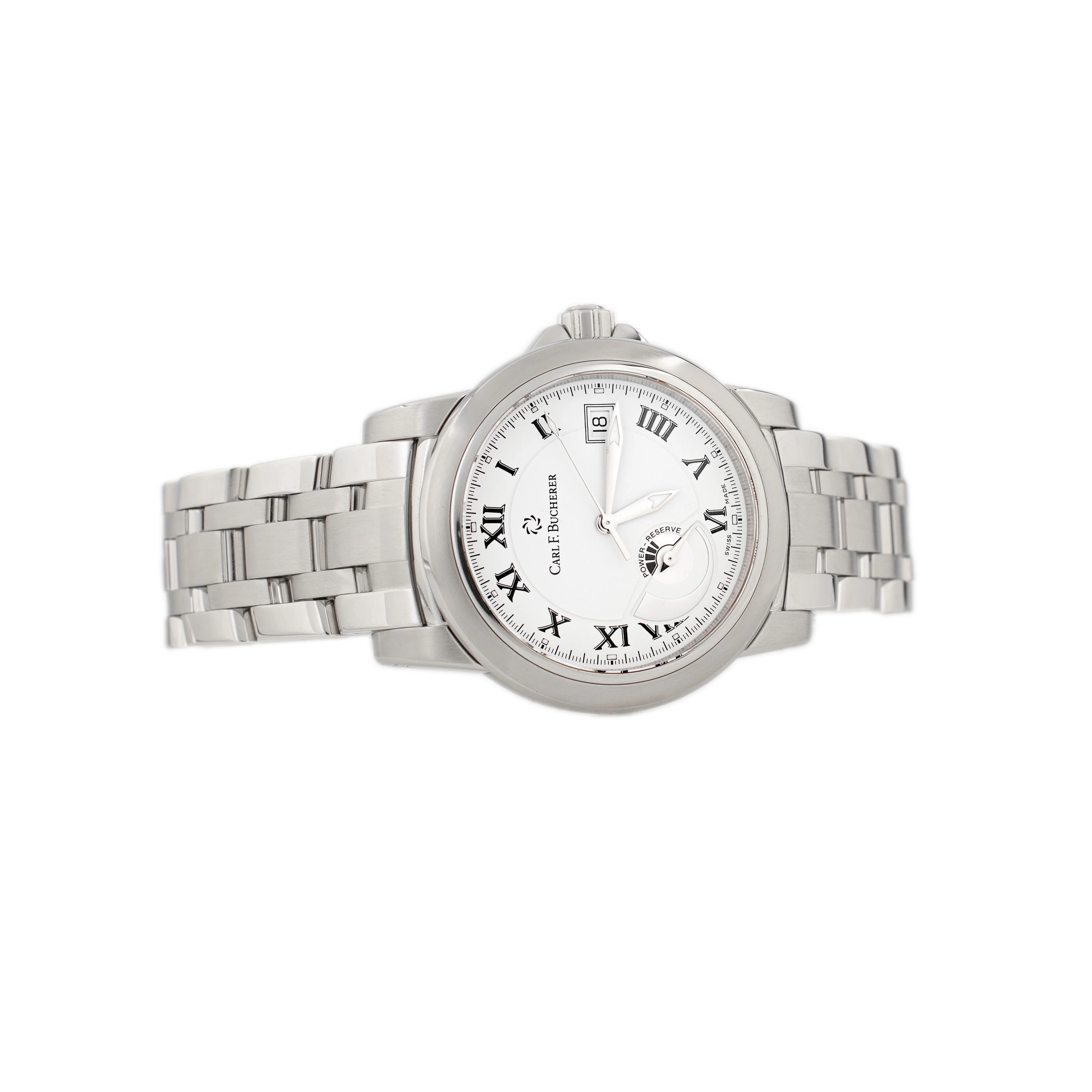 Carl F. Bucherer Patravi Power Reserve Date Stainless Steel White Dial 38.5mm 10616.08A - Image 4