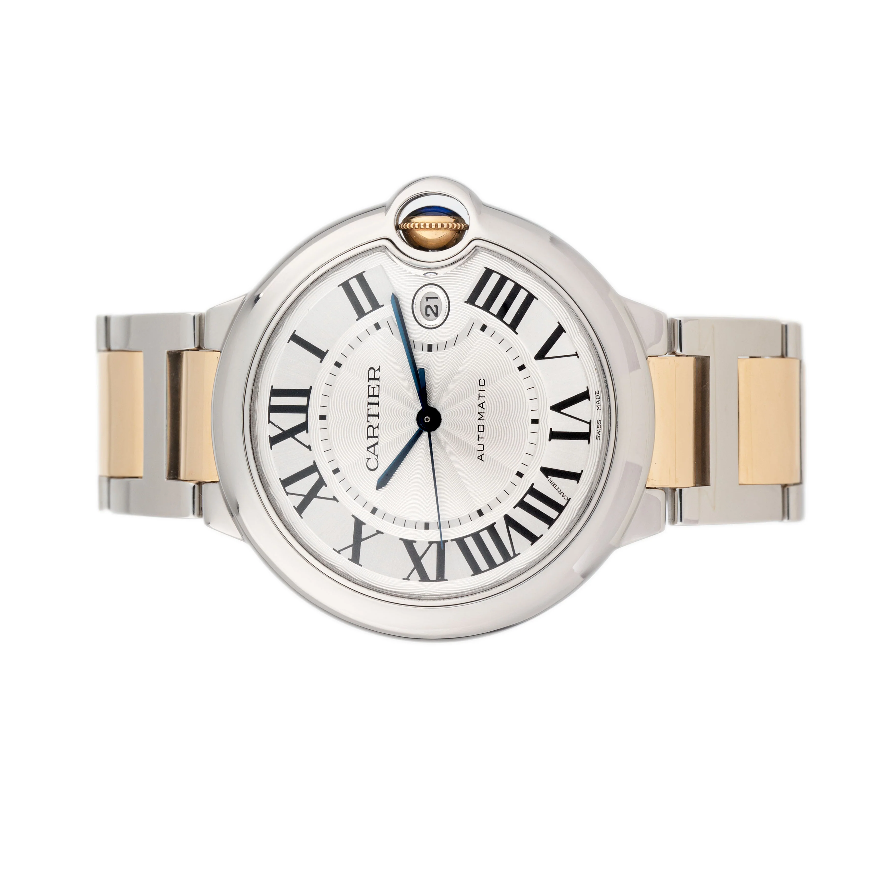 Cartier Ballon Bleu Stainless Steel Yellow Gold Silver Dial 42mm W69009Z3 Full Set - Image 2