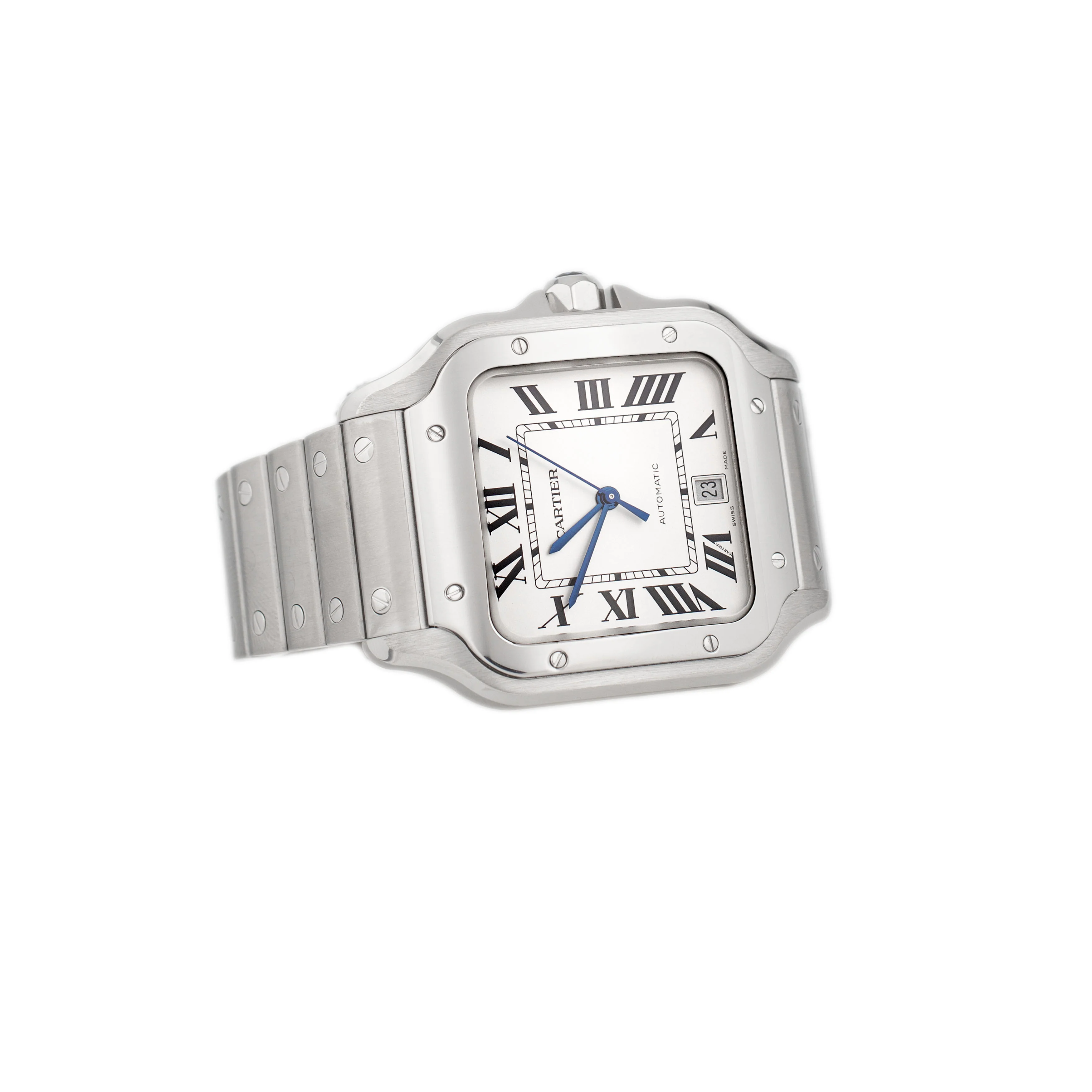 Cartier Santos Large Stainless Steel Silver Dial 47.5x39.8mm WSSA0018 Full Set - Image 4