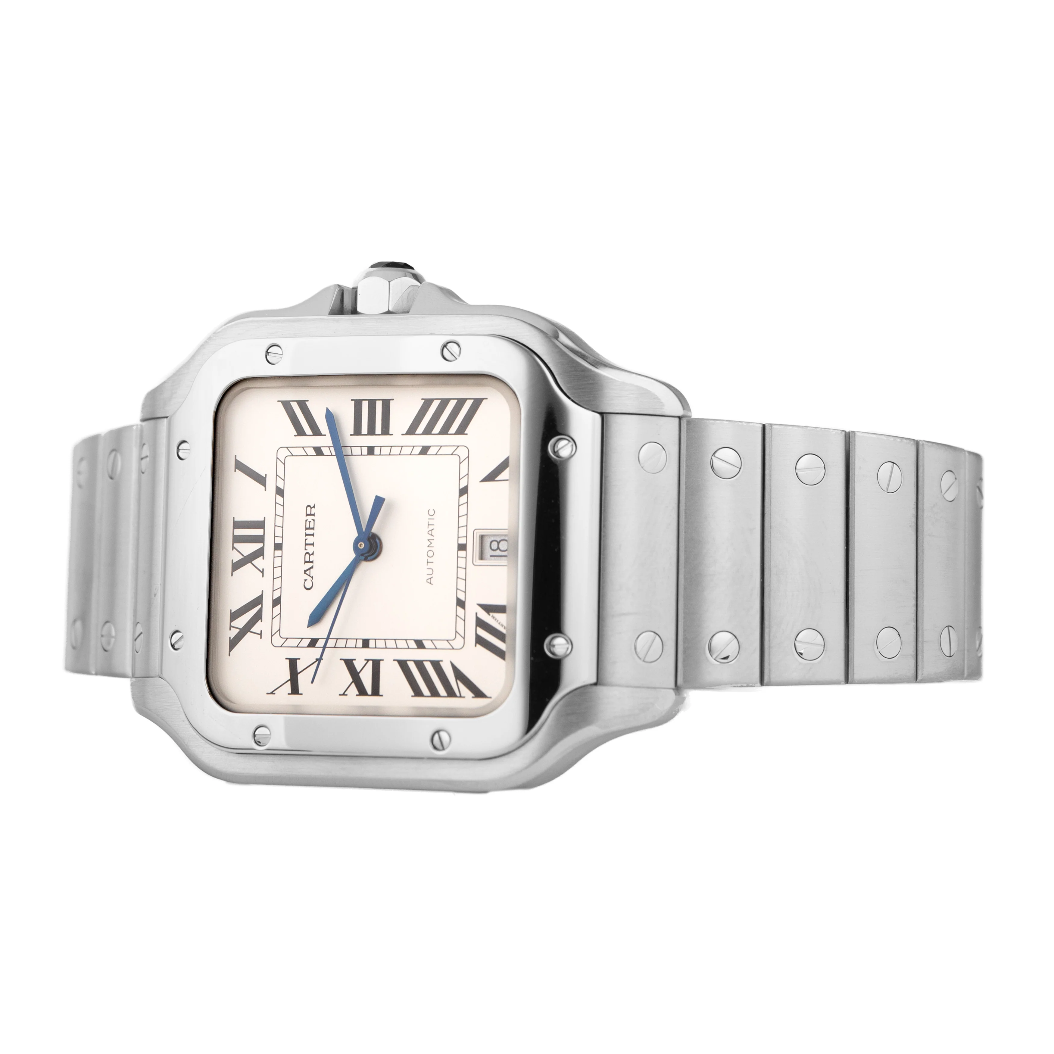 Cartier Santos Stainless Steel Silver Dial 47.5x39.8mm WSSA0009 Full Set - Image 3