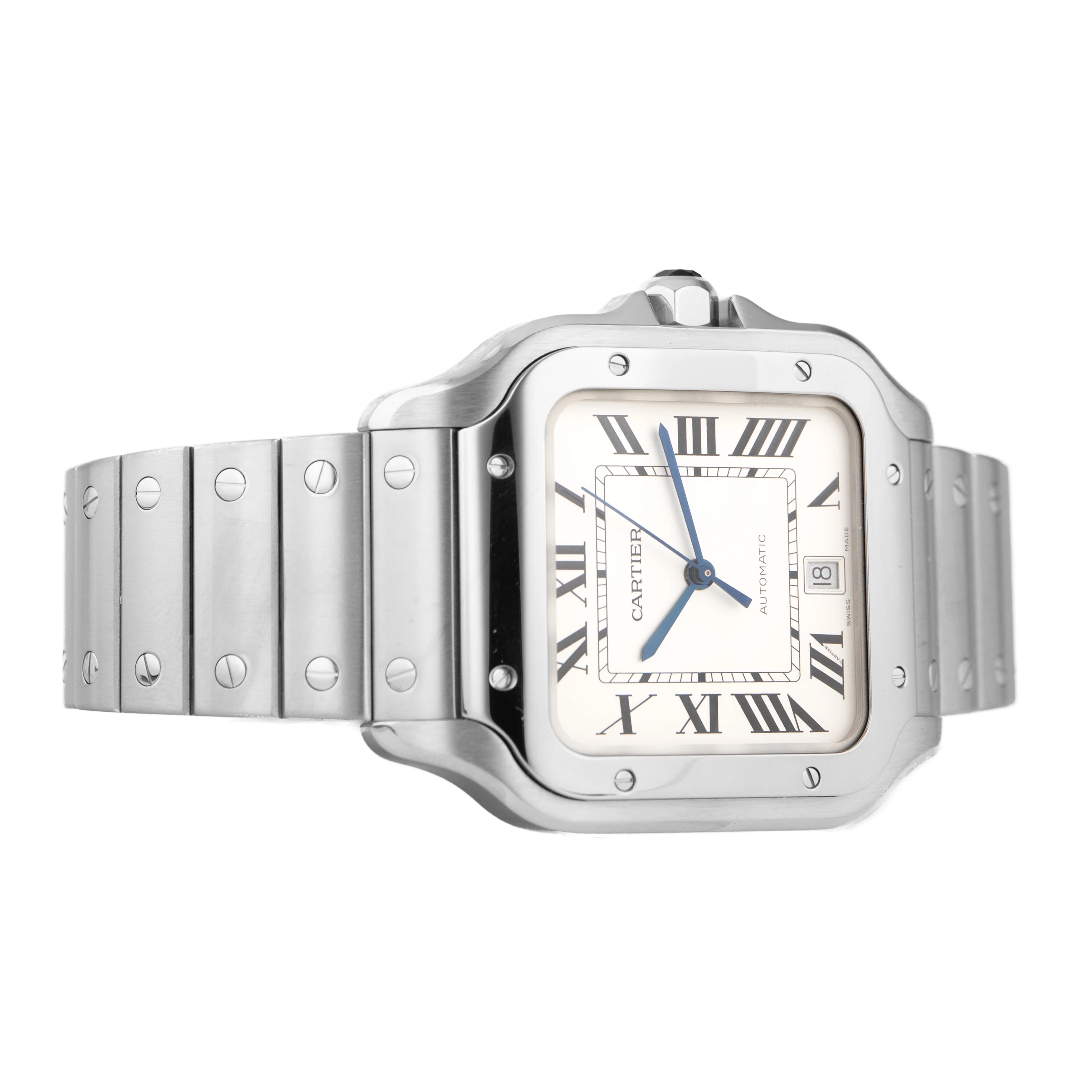 Cartier Santos Stainless Steel Silver Dial 47.5x39.8mm WSSA0009 Full Set - Image 4