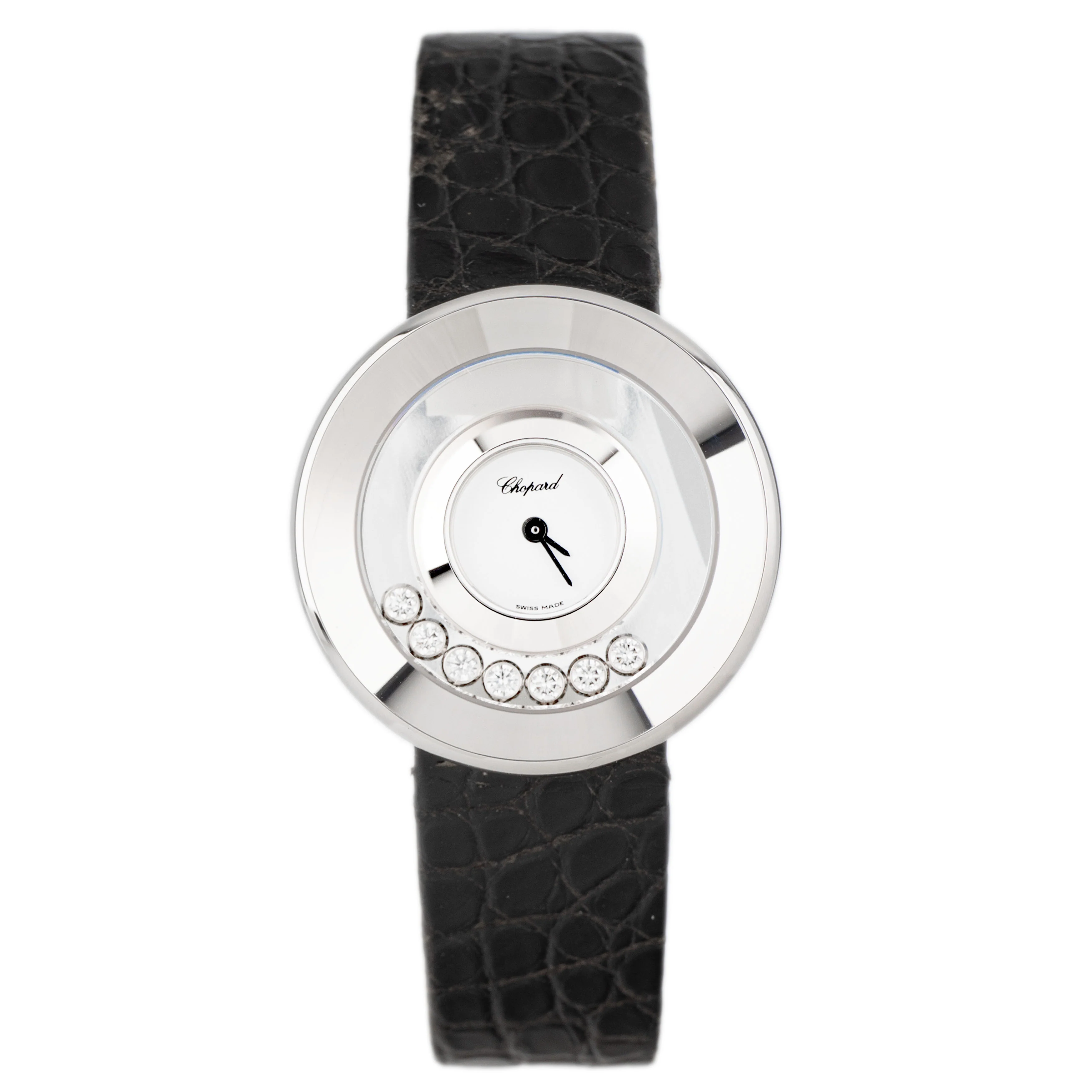 Chopard Happy Diamonds White Gold White Dial Alligator strap Quartz 31mm 20/6923