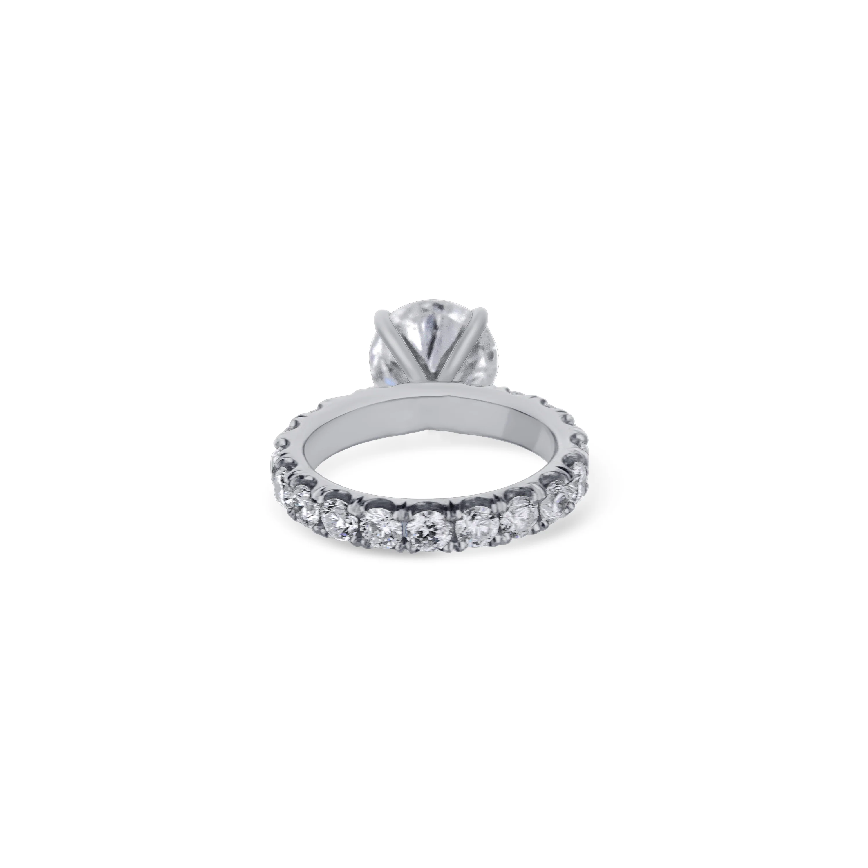 Custom Platinum Round Diamond Engagement Ring - Image 4