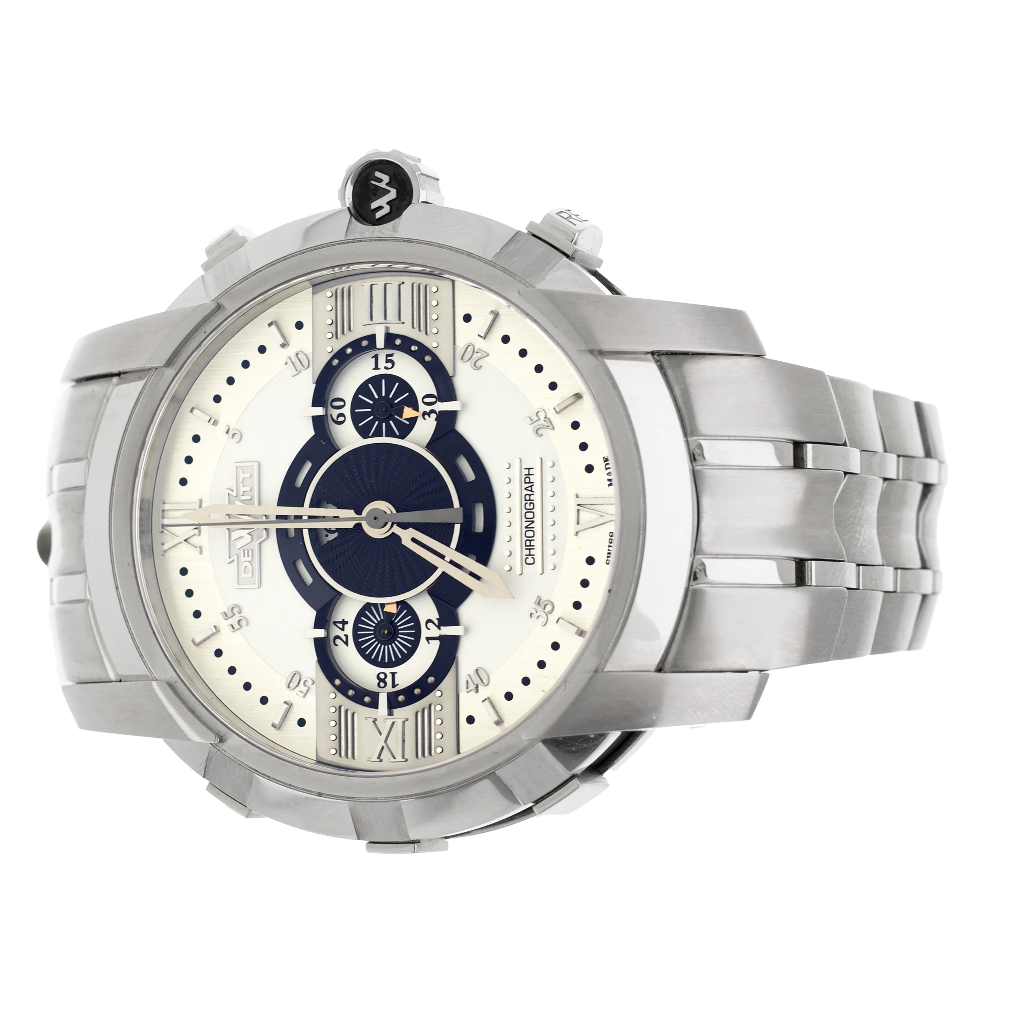 DeWitt Furtive Chronograph Steel Silver Dial 46mm FTV.CHR.002.5 Full Set - Image 3