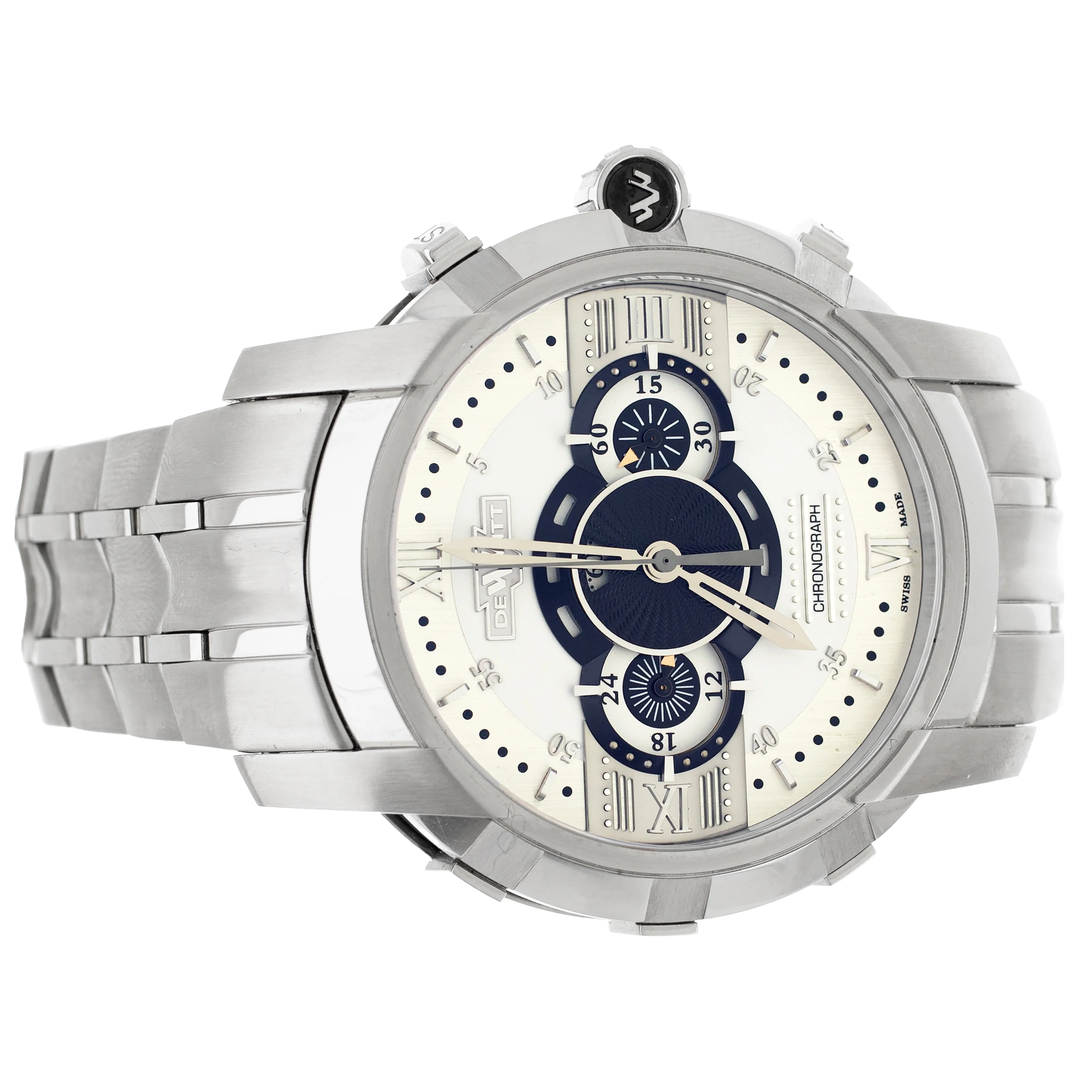 DeWitt Furtive Chronograph Steel Silver Dial 46mm FTV.CHR.002.5 Full Set - Image 4