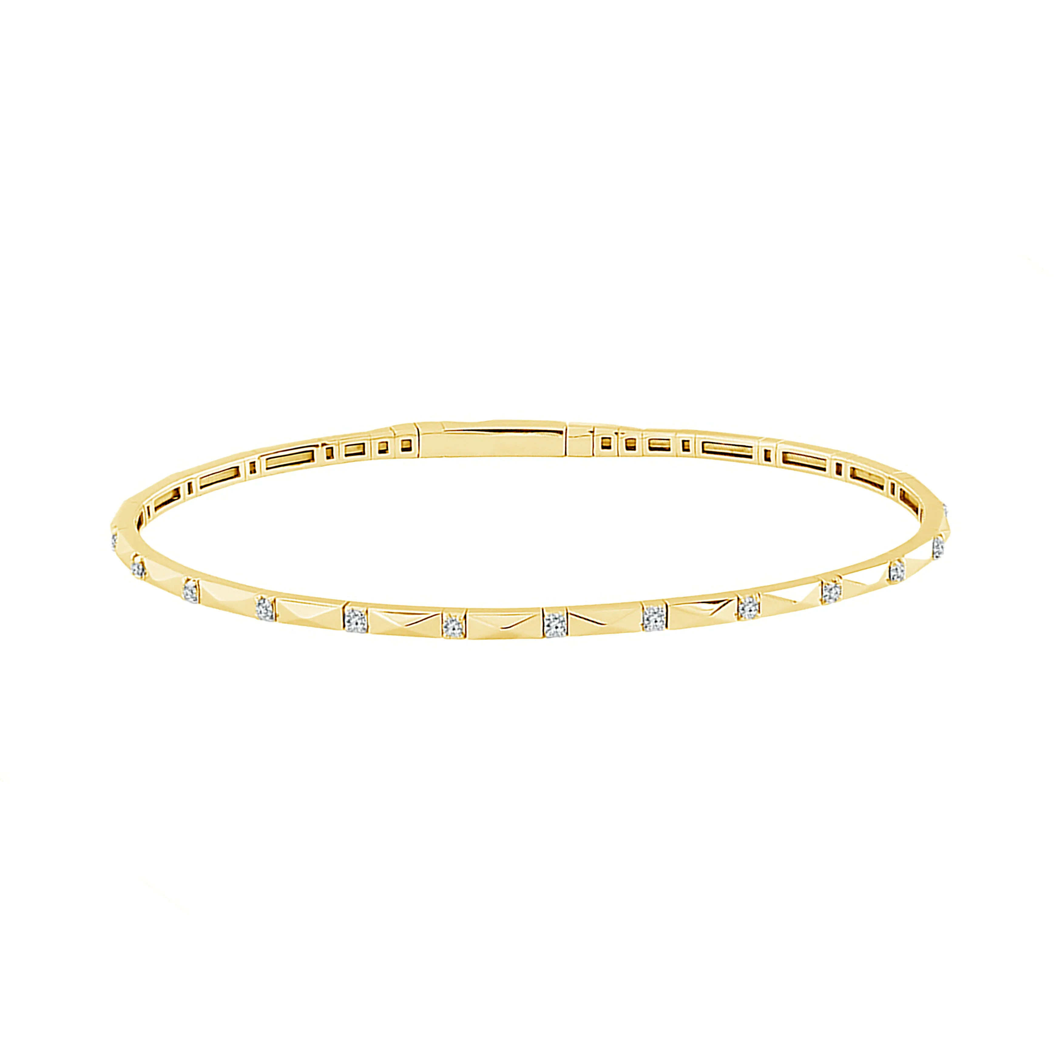 Flexie 14K White Gold 0.16CT Diamond Station Bracelet