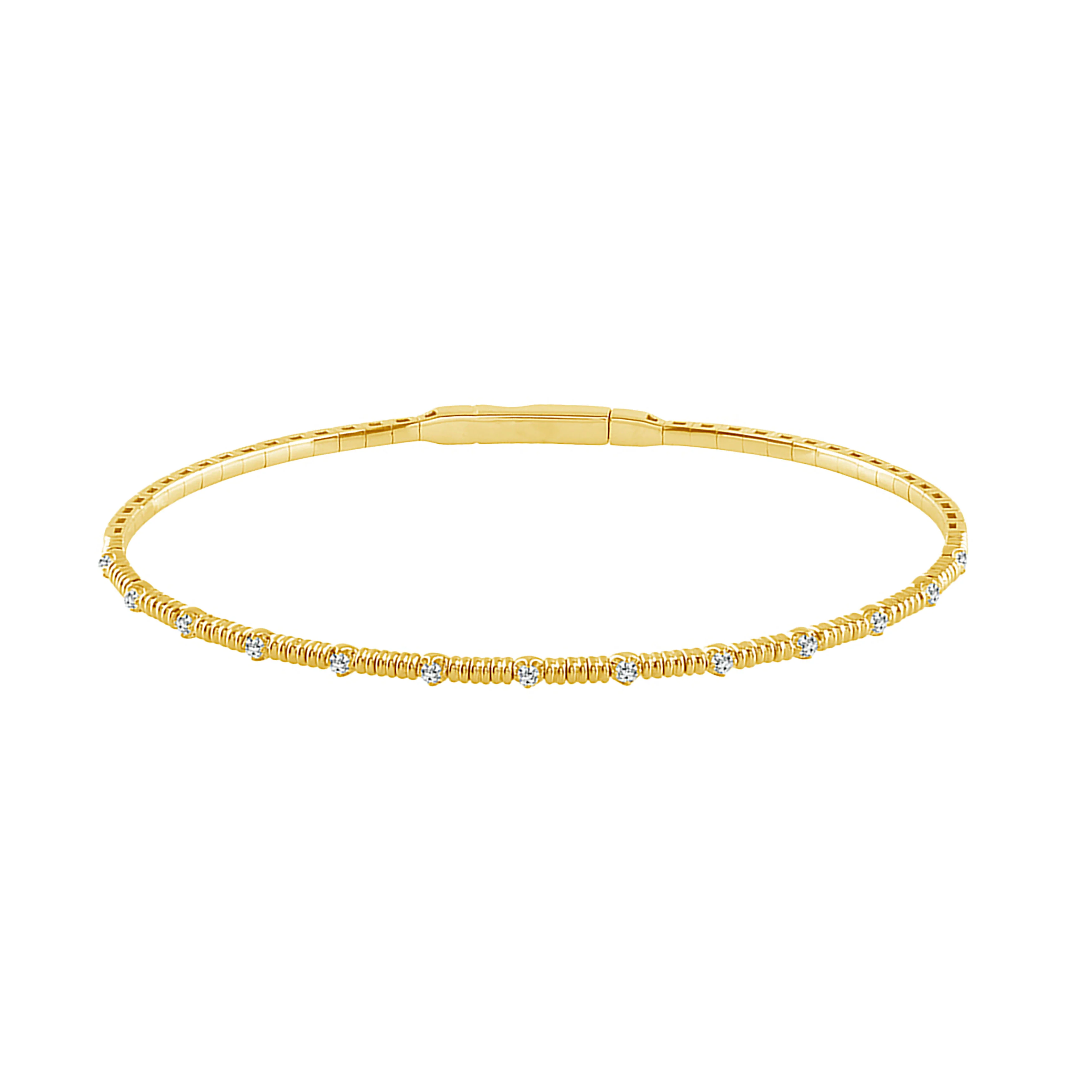 Flexie 14K Yellow Gold 0.20CT Diamond Station Bracelet
