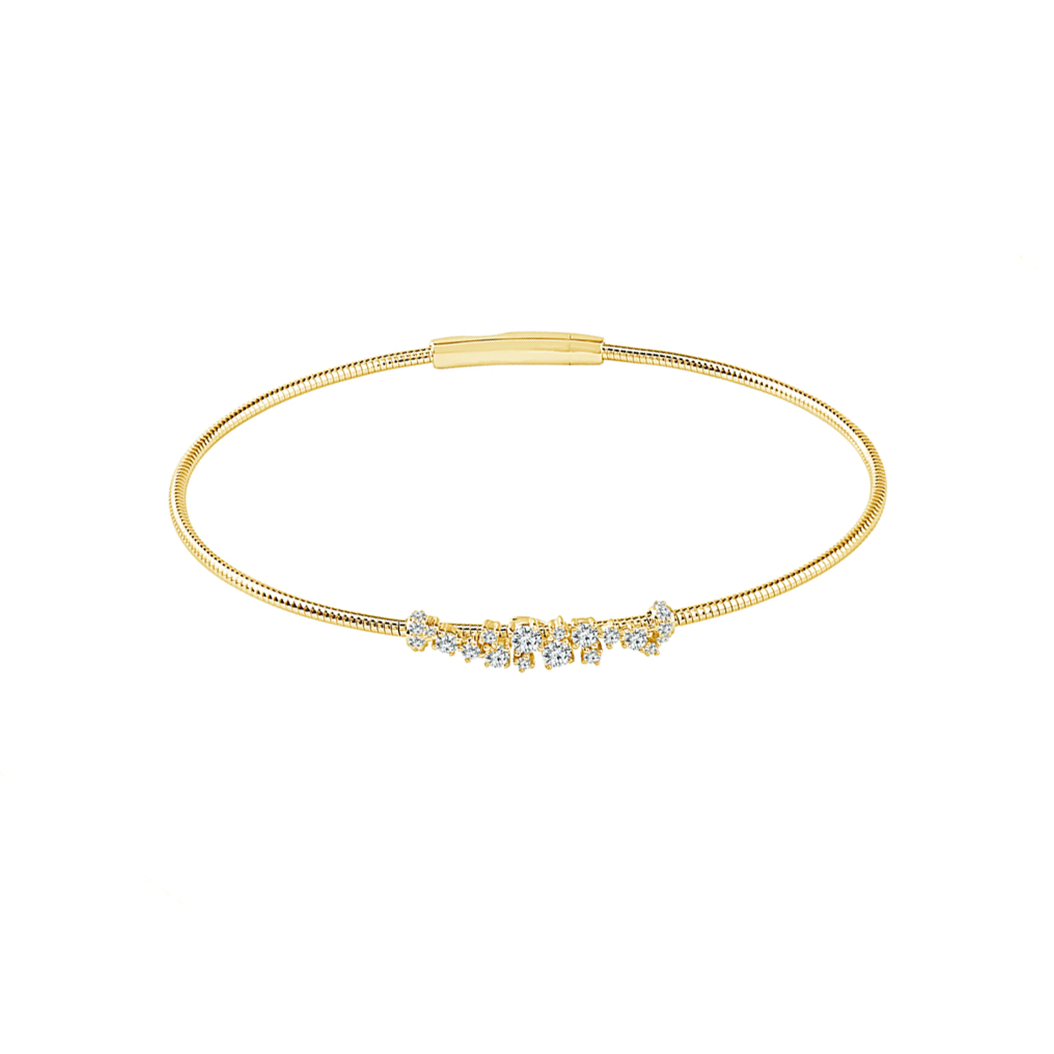 Flexie 14K Yellow Gold 0.33CT Scattered Diamond Bracelet