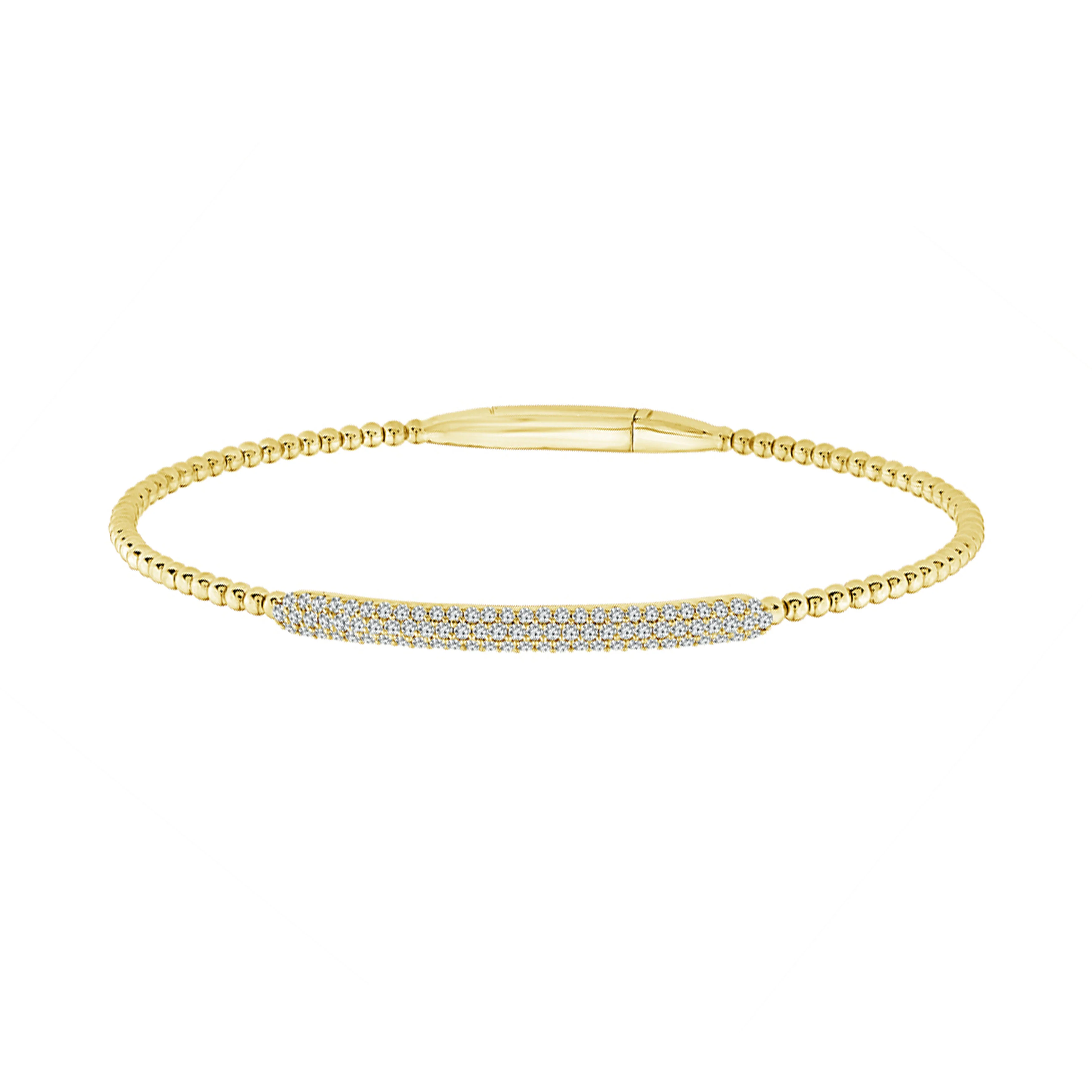 Flexie 14K Yellow Gold 0.50CT Pave Diamond Bangle Bracelet