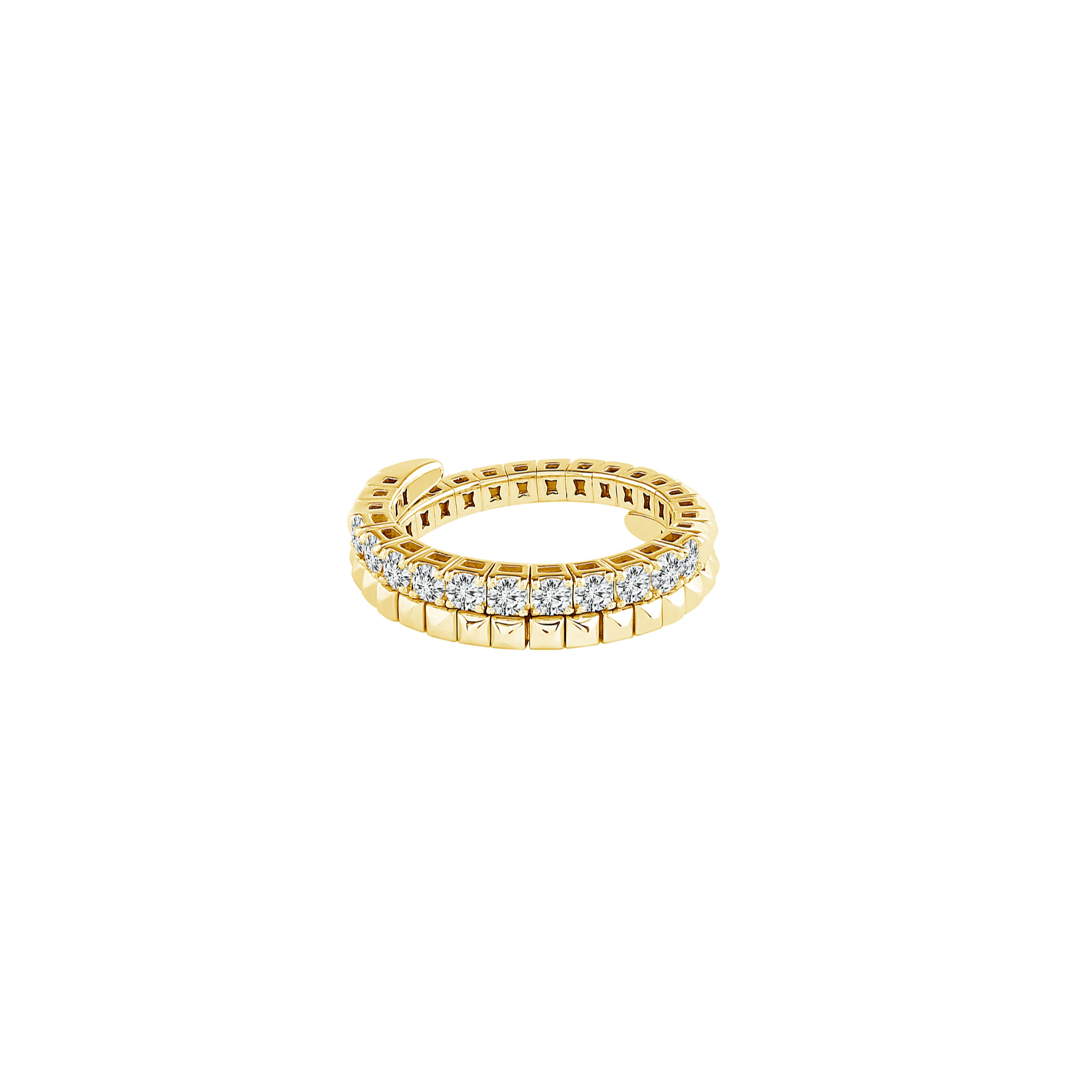 Flexie 14K Yellow Gold 0.50CT Two Row Diamond Band