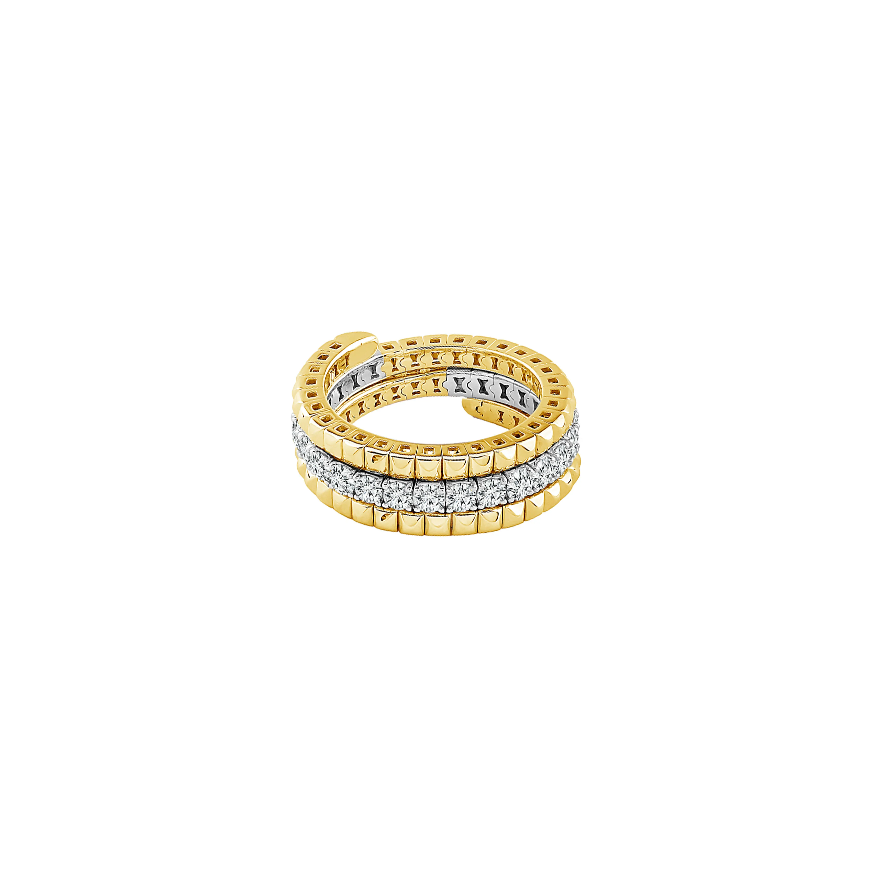 Flexie 14K Yellow Gold 1.12CT Two Tone Diamond Wrap Band