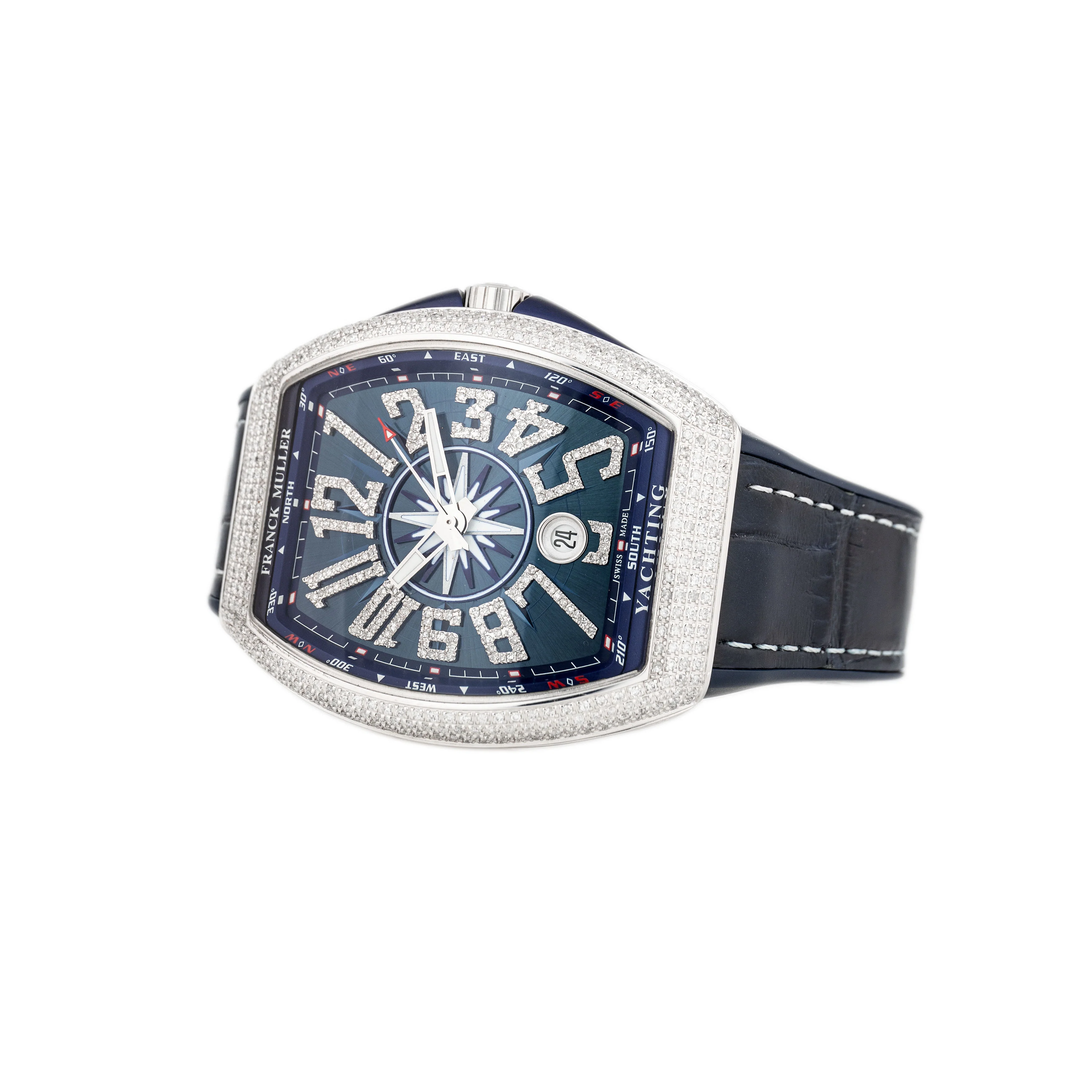 Franck Muller Vanguard Yachting Stainless Steel Blue Dial 44mm V45SCDT Full Set - Image 3