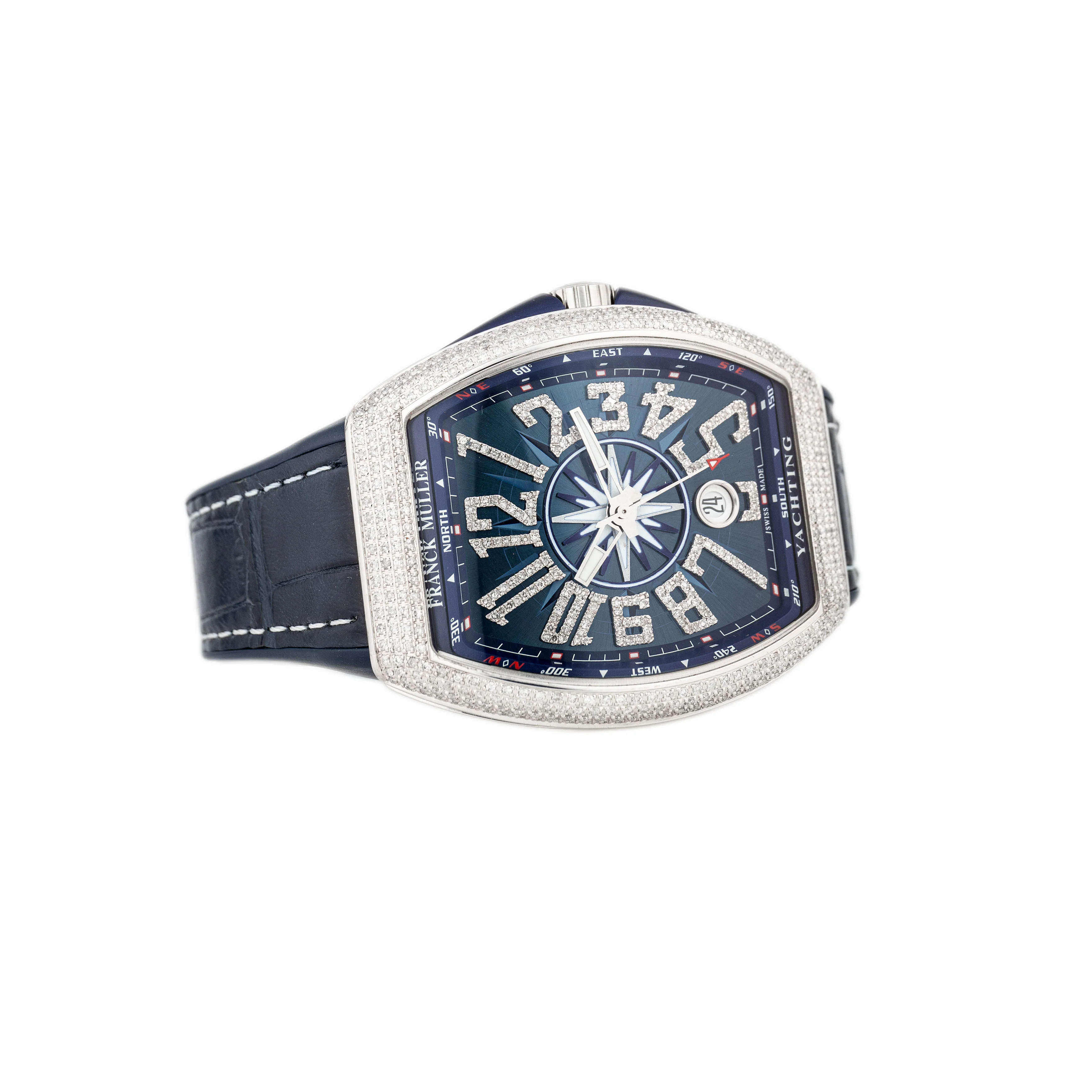 Franck Muller Vanguard Yachting Stainless Steel Blue Dial 44mm V45SCDT Full Set - Image 4