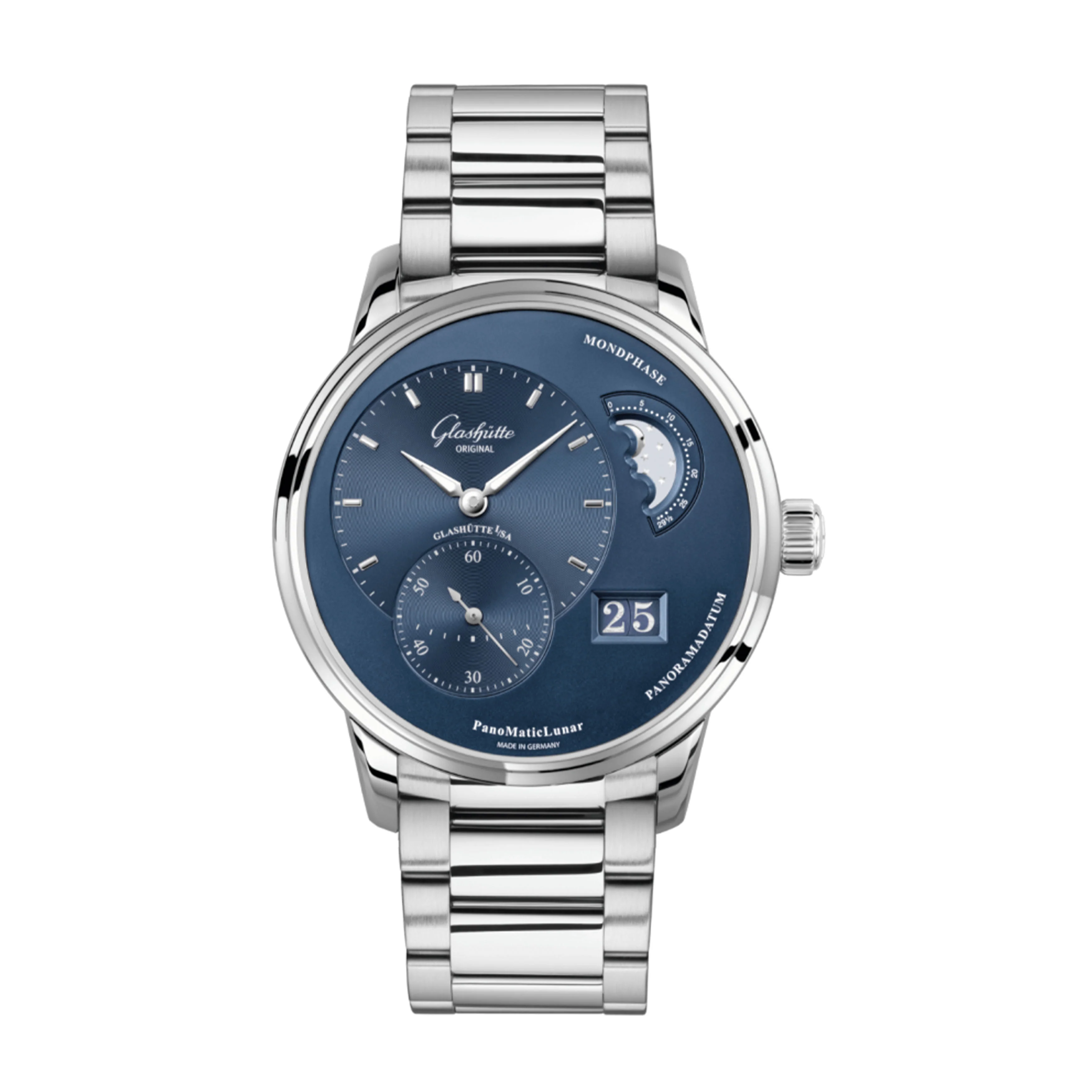 Glashutte Original PanoMaticLunar Watch, 40mm Blue Dial, 1-90-02-46-32-71
