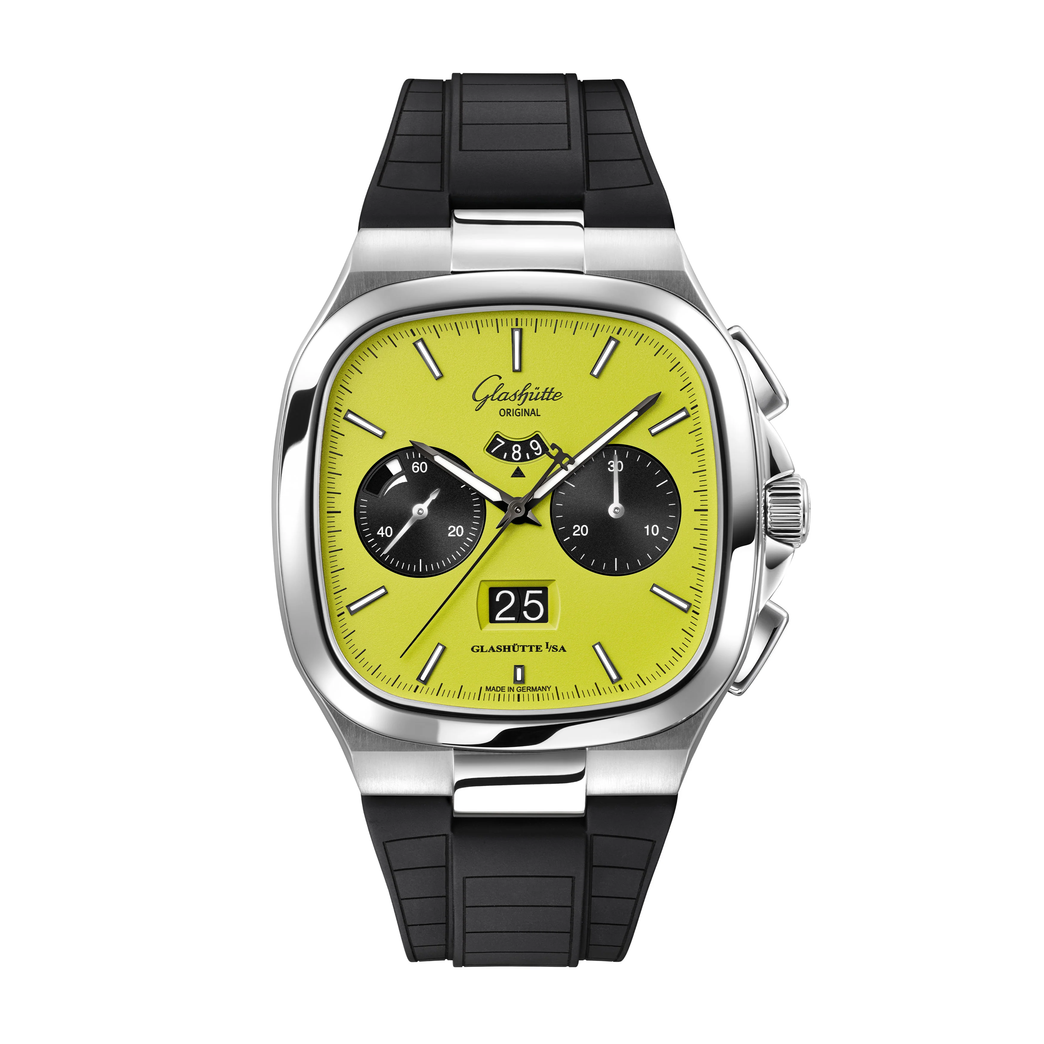 Glashutte Original Seventies Chronograph Panorama Date Fusion Watch, 40mm Green Dial, 1-37-02-19-02-63