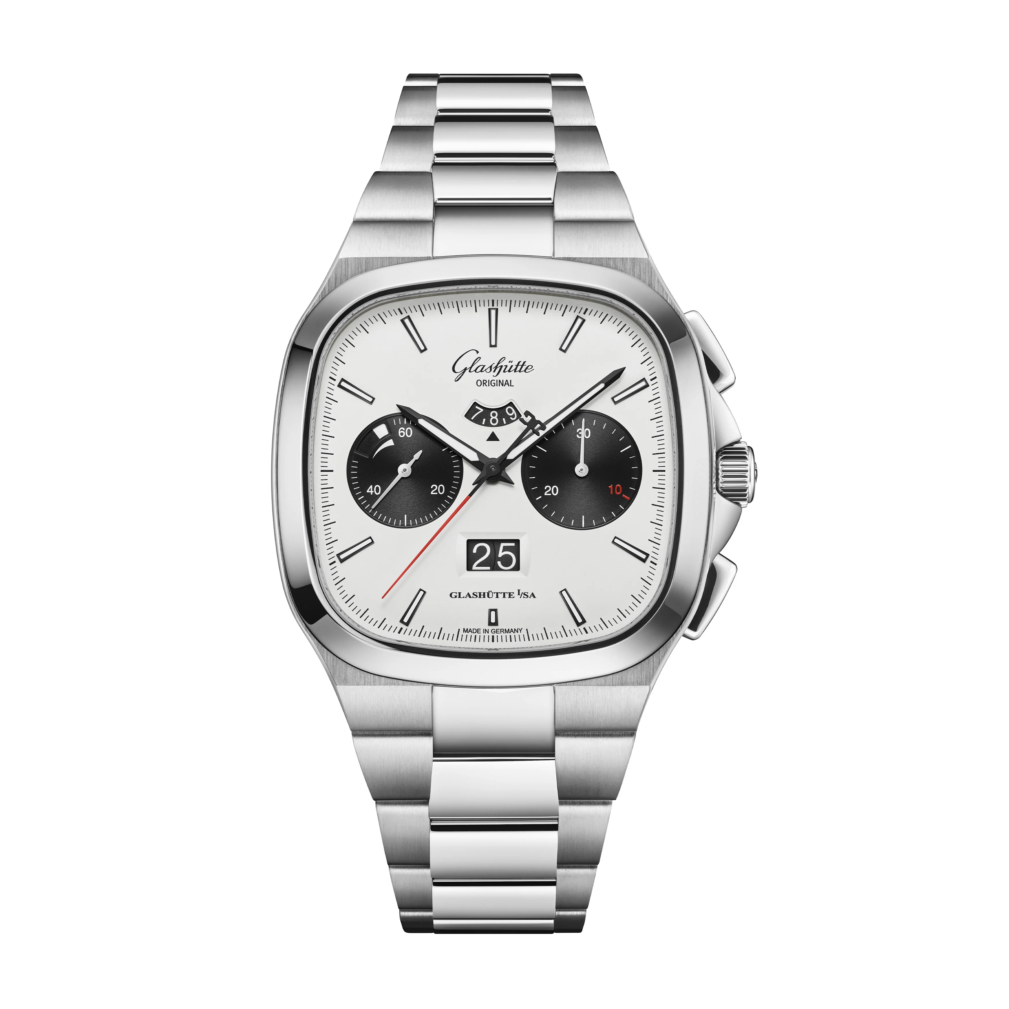 Glashutte Original Seventies "X" Chronograph Watch, 40mm White Dial, 1-37-02-18-02-70