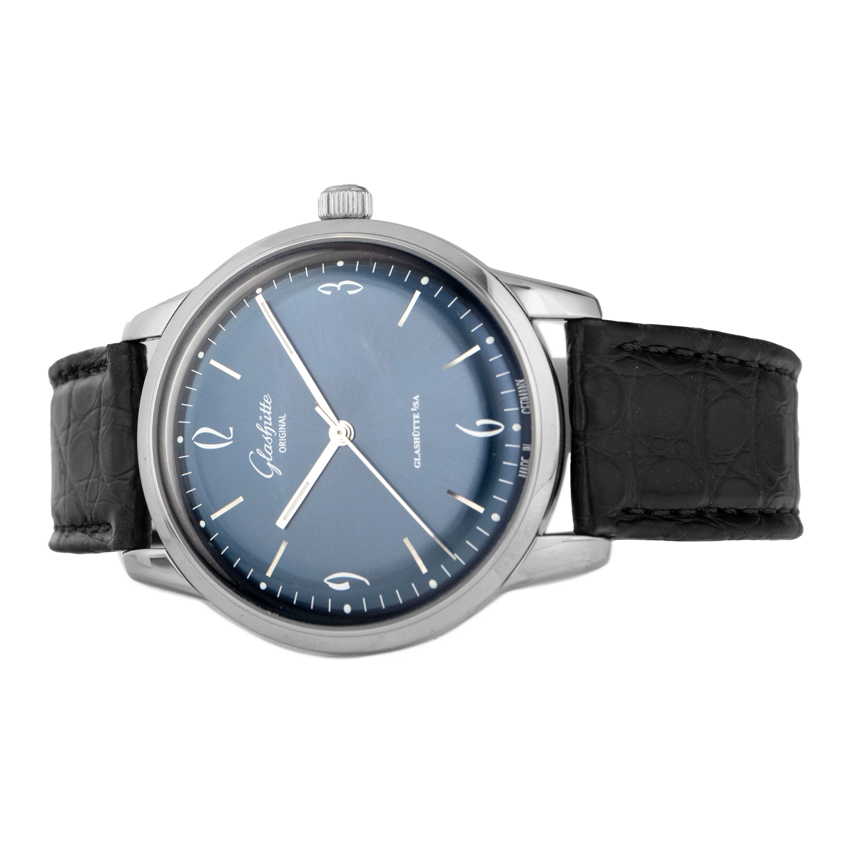 Glashutte Original Vintage Sixties Stainless Steel Blue Dial 39mm 1-39-52-06-02-04 Full Set - Image 3