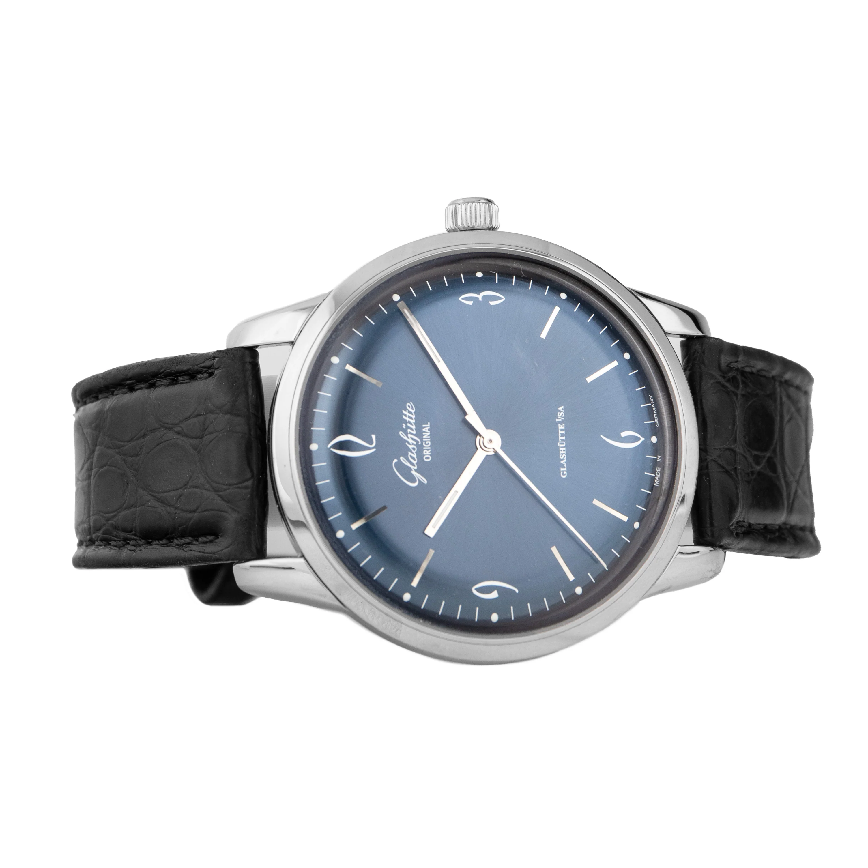 Glashutte Original Vintage Sixties Stainless Steel Blue Dial 39mm 1-39-52-06-02-04 Full Set - Image 4
