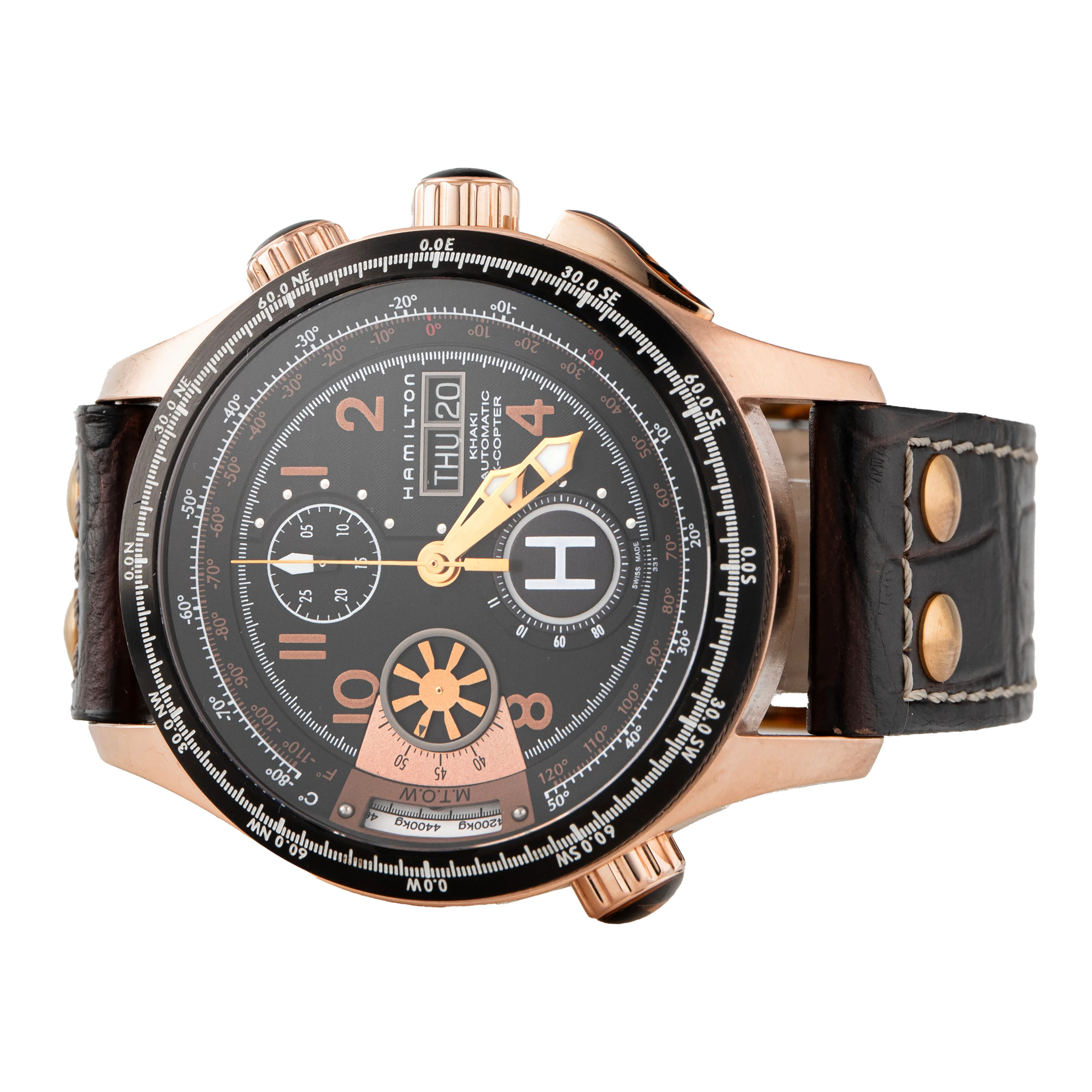 Hamilton Khaki Field Aviation X-Copter Chronograph Rose Gold Plated Black Dial 44mm H76646533 - Image 3