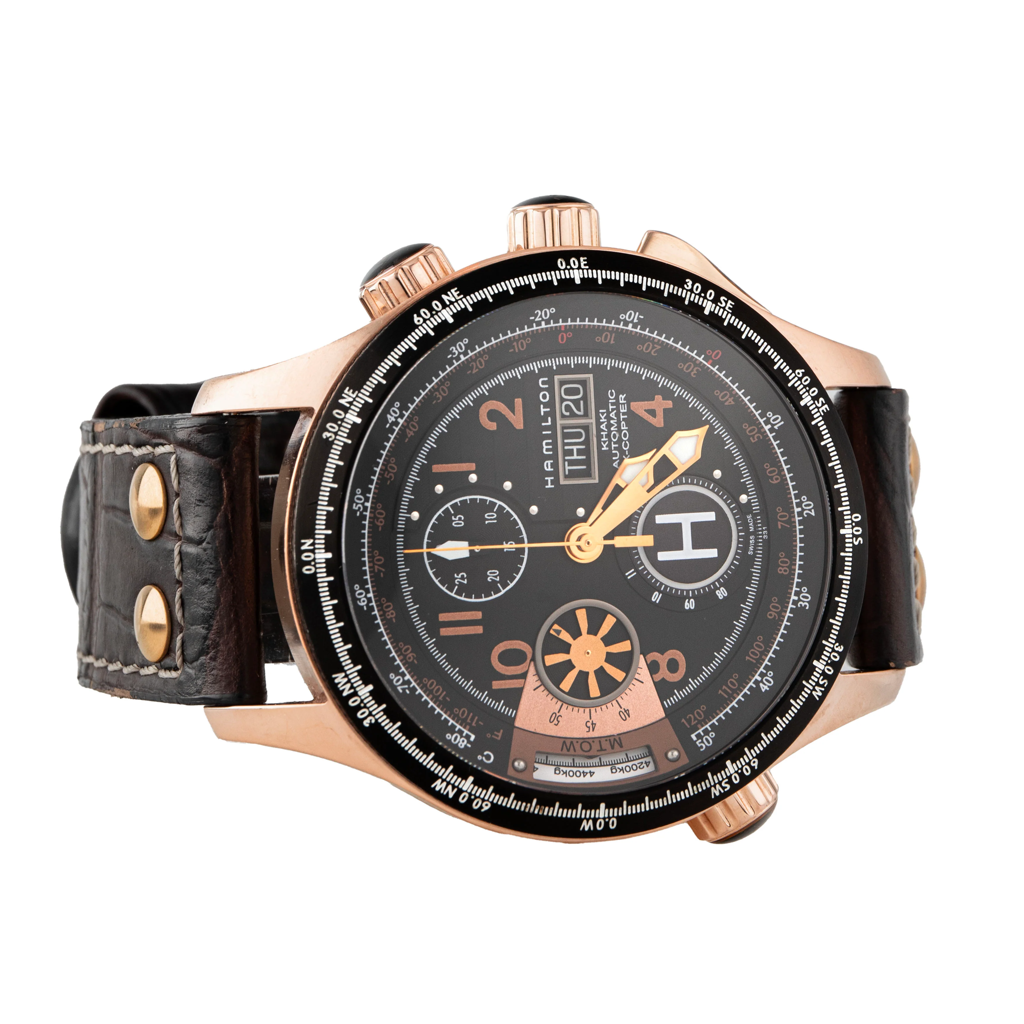 Hamilton Khaki Field Aviation X-Copter Chronograph Rose Gold Plated Black Dial 44mm H76646533 - Image 4