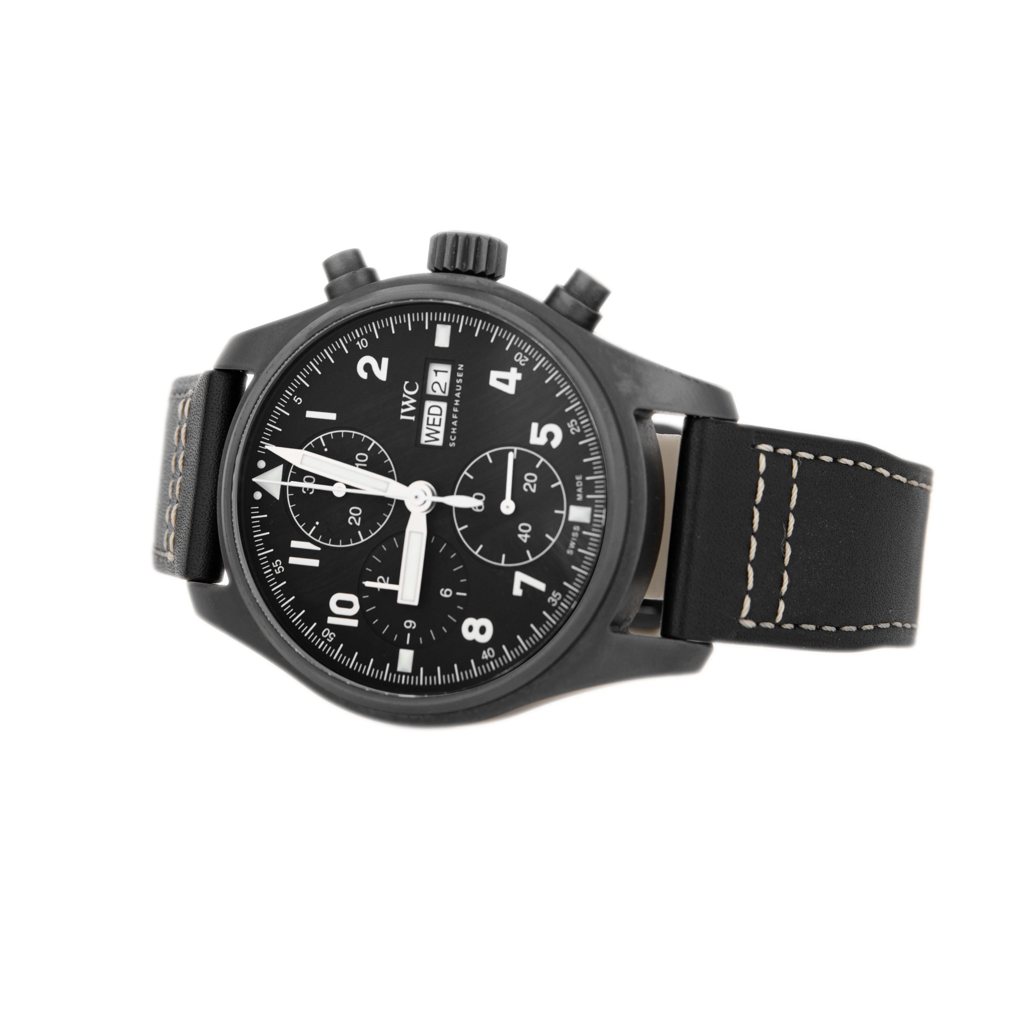 IWC Pilot's Watch Chronograph Tribute to 3705 Ceratanium Black Dial 41mm IW387905 Full Set - Image 3