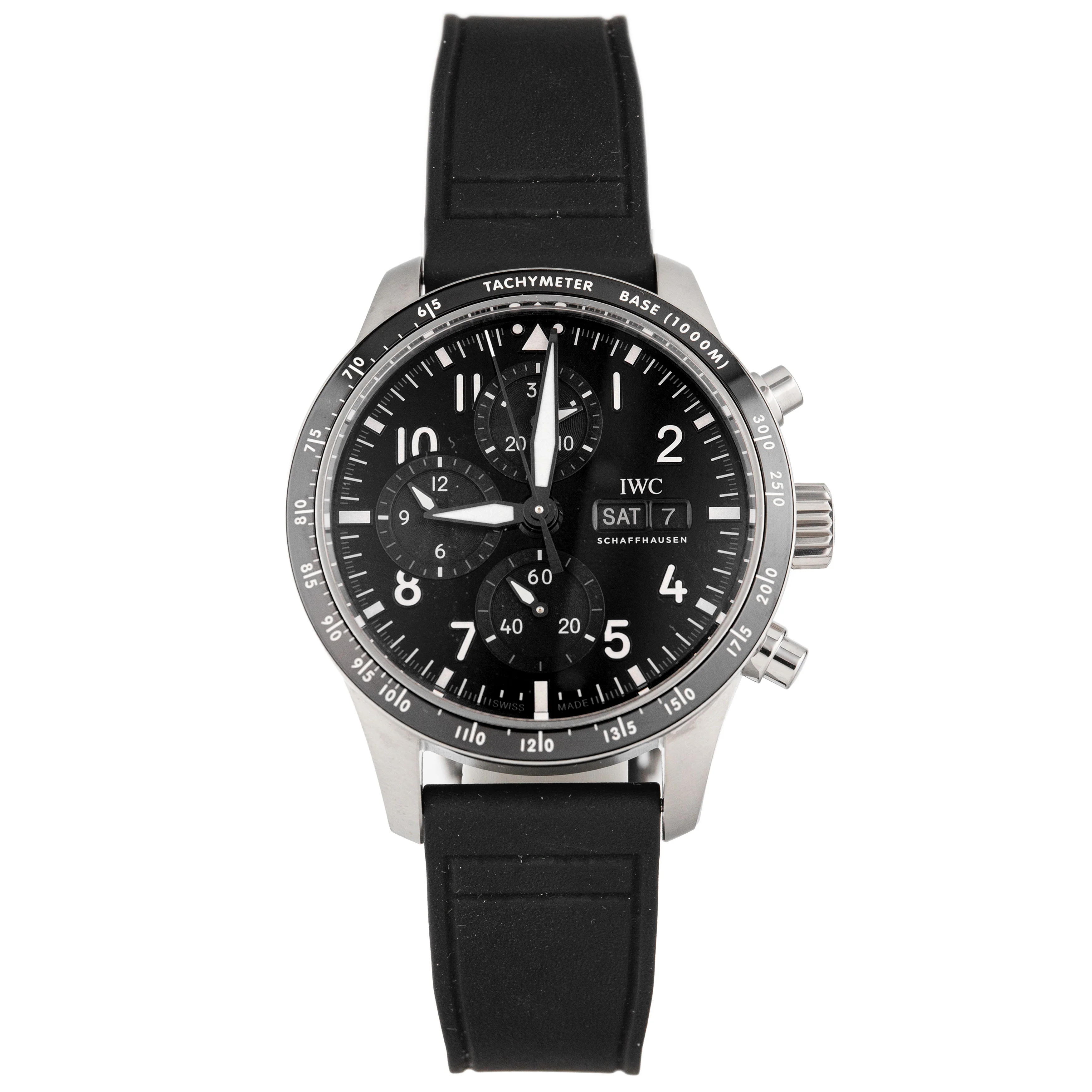 IWC Pilot's Watch Performance Chronograph AMG Titanium Black Dial 41mm IW388305 Full Set