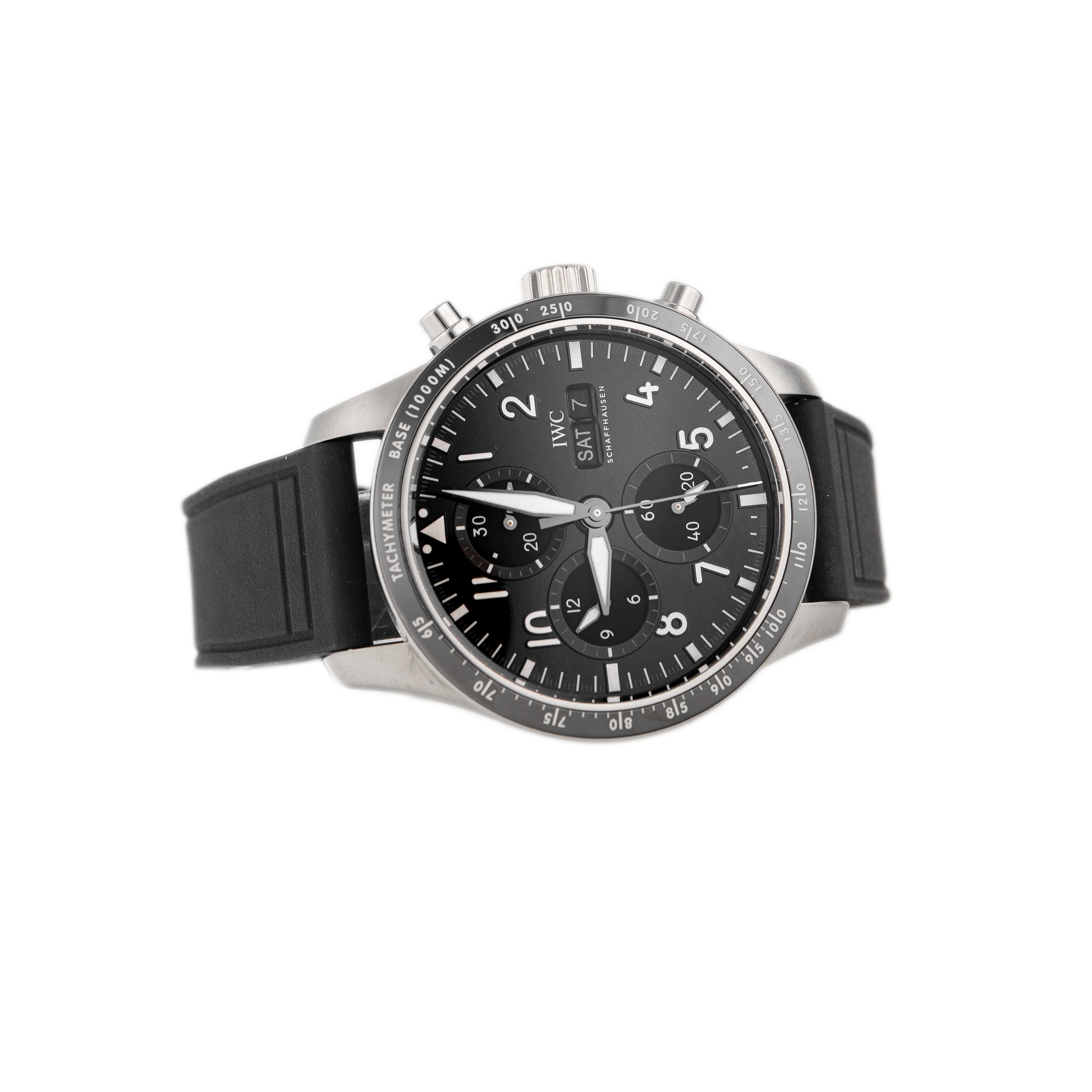 IWC Pilot's Watch Performance Chronograph AMG Titanium Black Dial 41mm IW388305 Full Set - Image 4