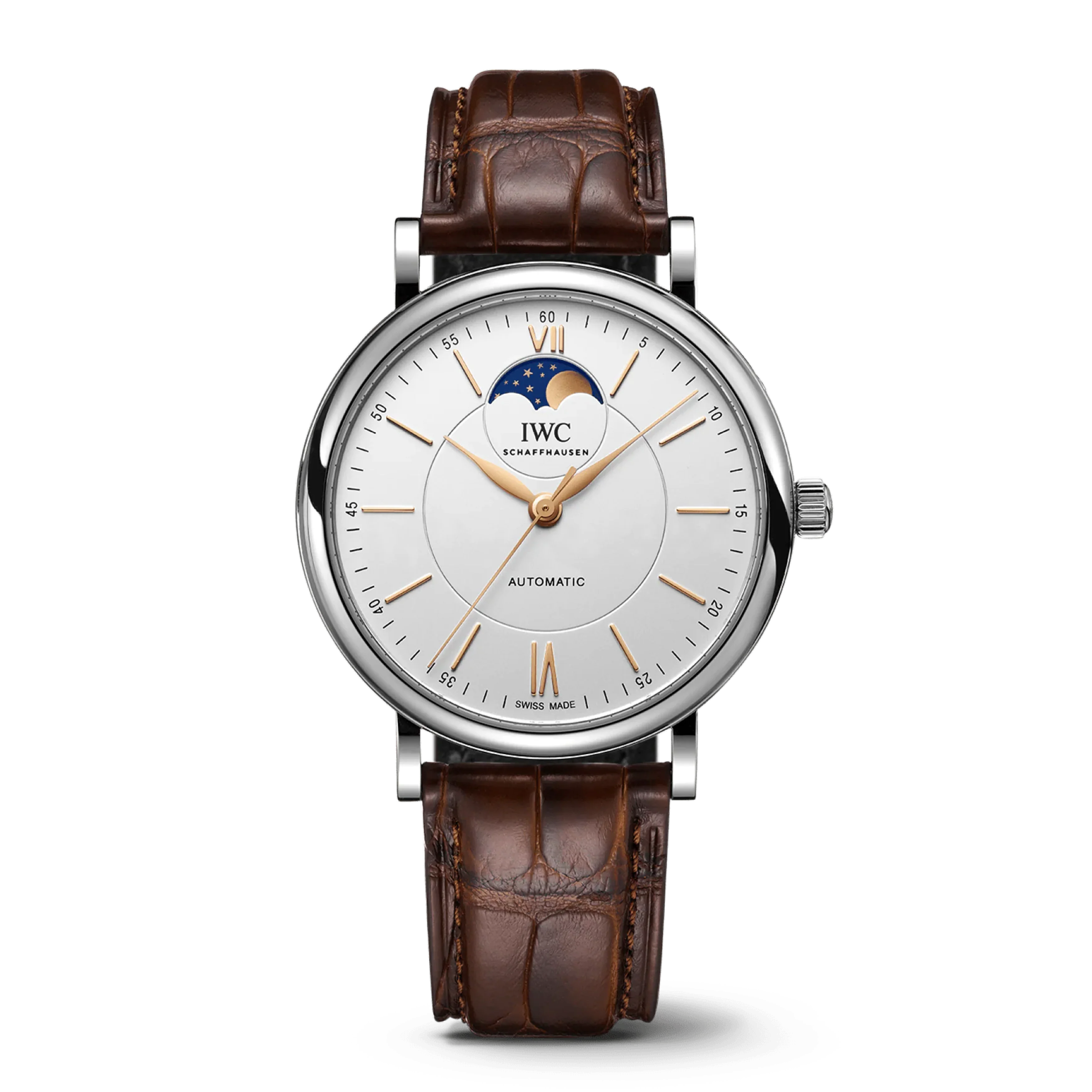 IWC Portofino Automatic Moon Phase 40 Watch, 40mm White Dial, IW459401