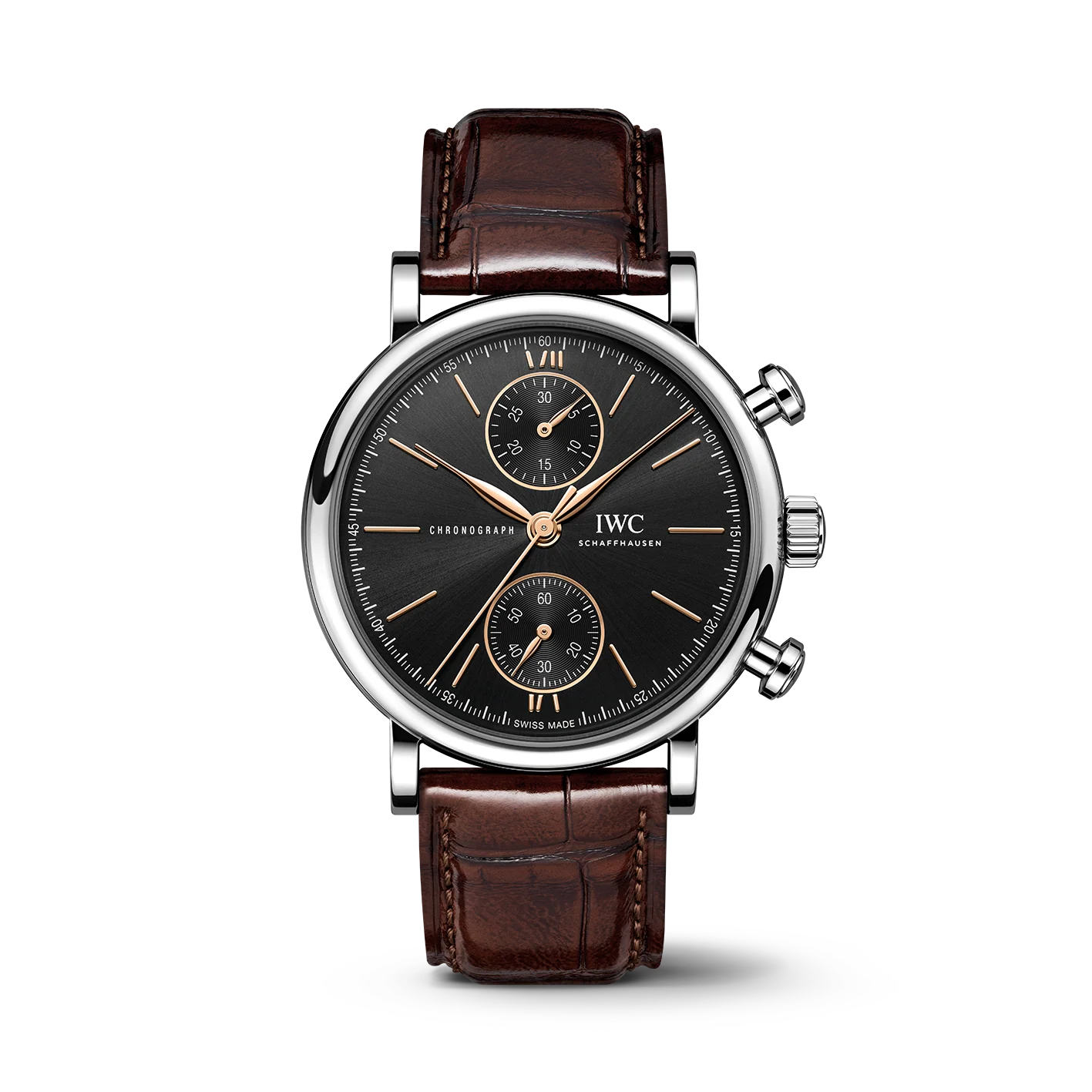 IWC Portofino Chronograph 39 Watch, 39mm Black Dial, IW391404