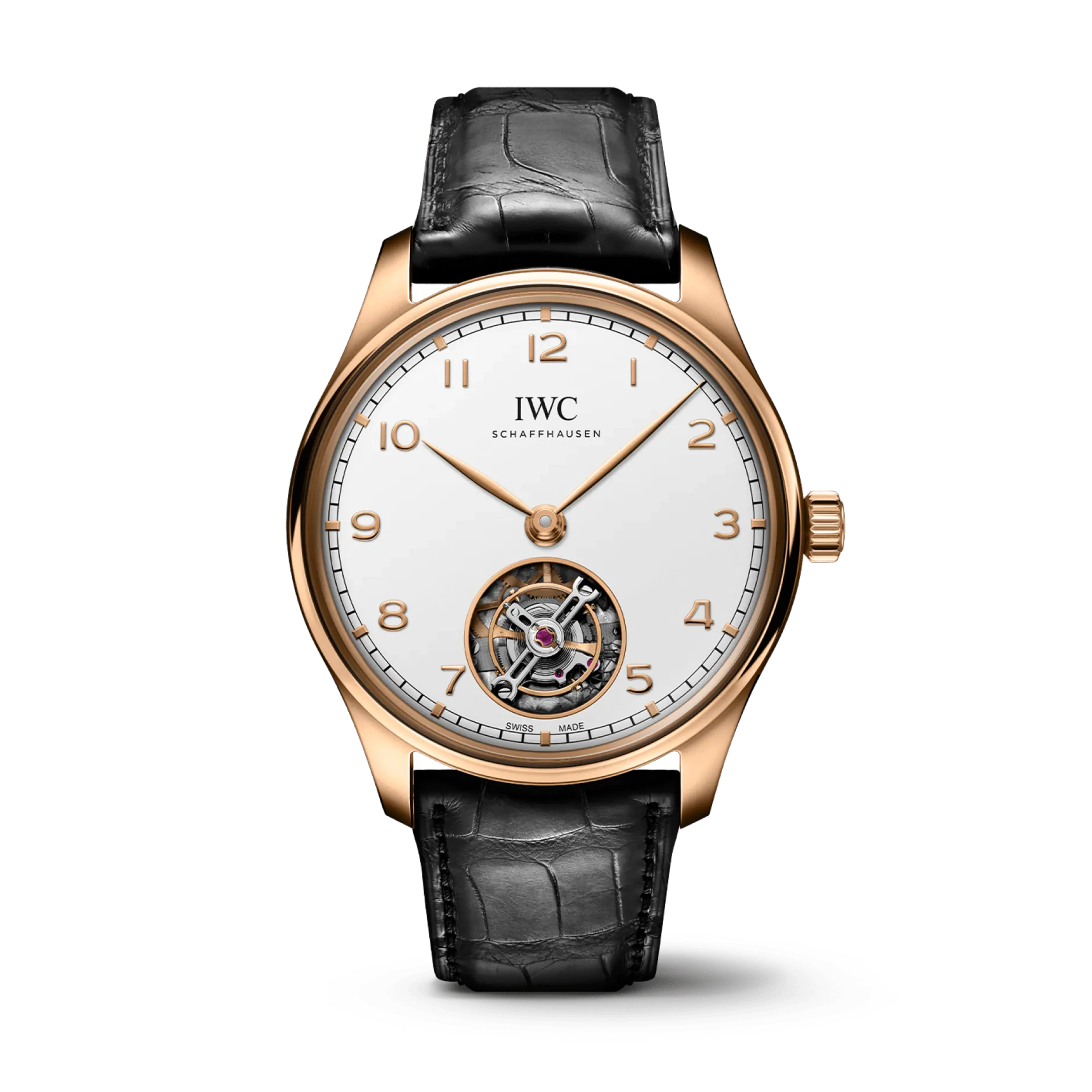 IWC Portugieser Hand-Wound Tourbillon Watch, 42.4mm White Dial, IW545801