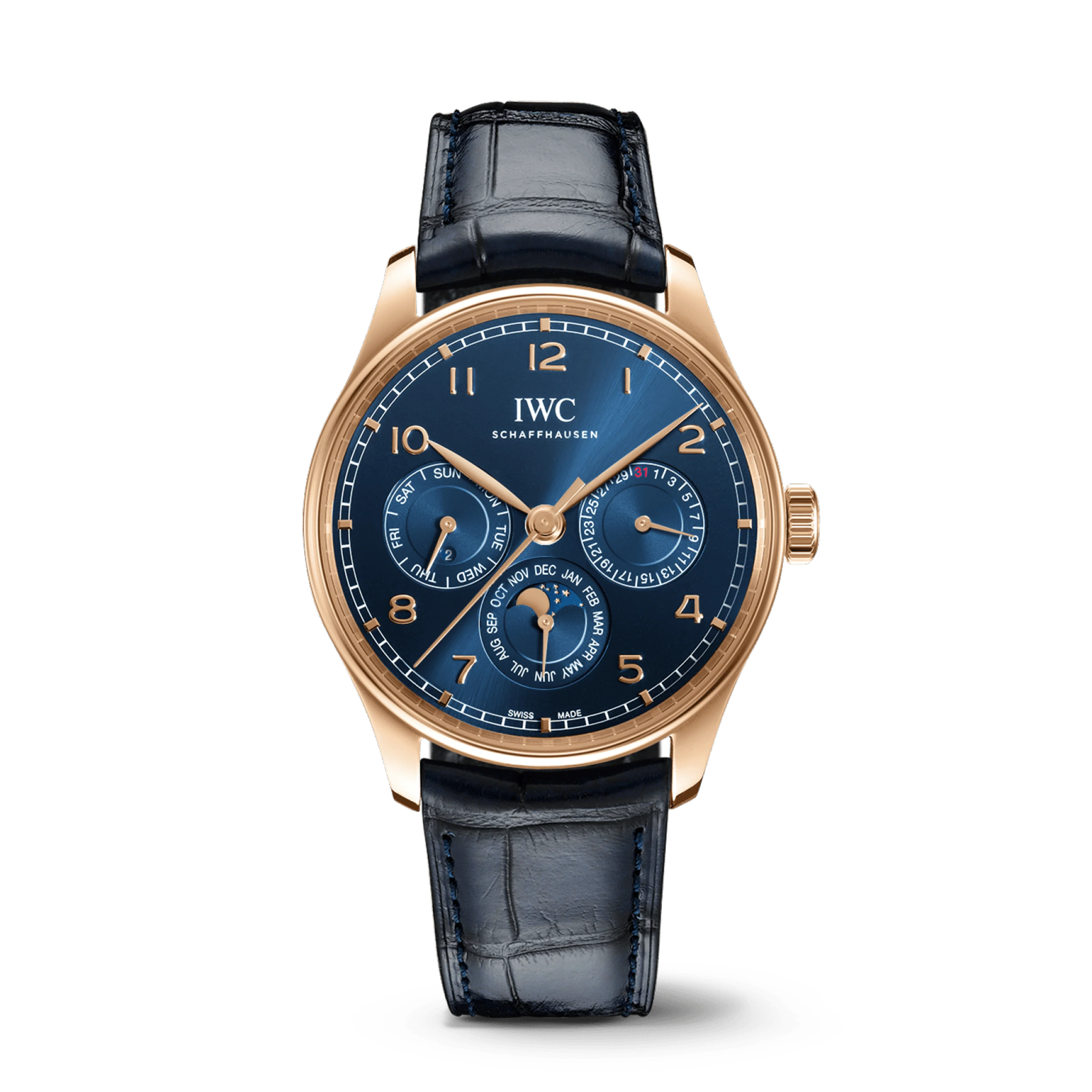 IWC Portugieser Perpetual Calendar 42 Boutique Edition Watch, 42.4mm Blue Dial, IW344205