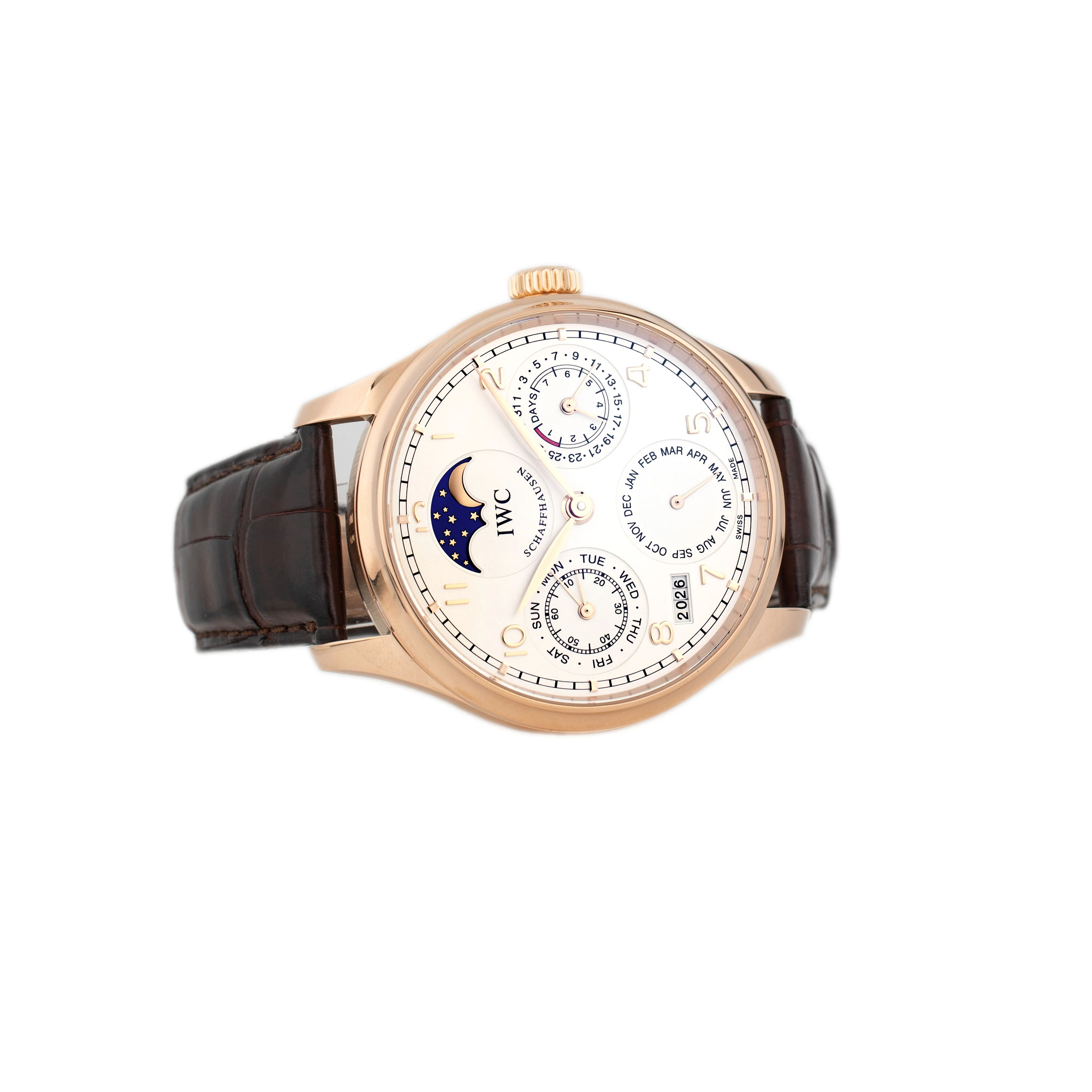 IWC Portugieser Perpetual Calendar Rose Gold Silver Dial 44.2mm IW502306 Full Set - Image 4