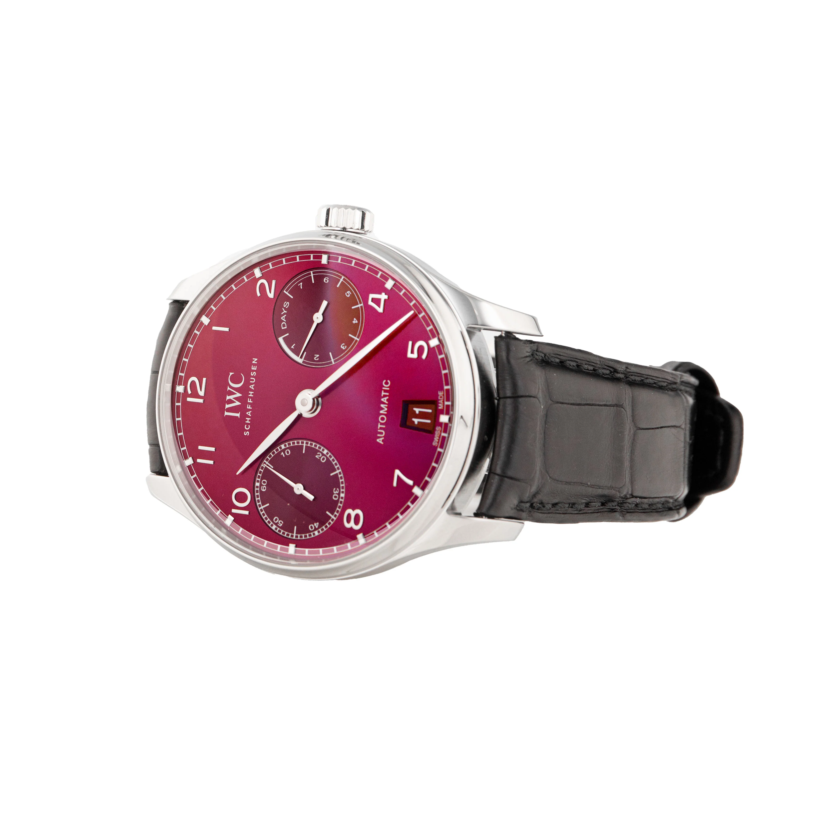 IWC Portugieser Stainless Steel Red Dial 42.3mm IW500714 Full Set - Image 3