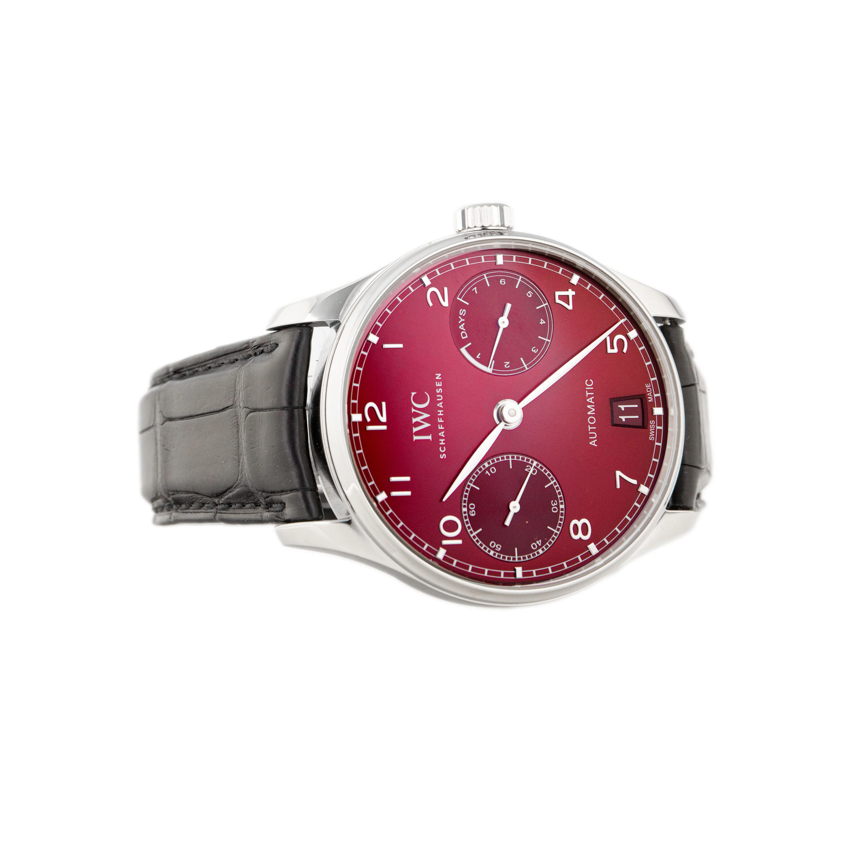 IWC Portugieser Stainless Steel Red Dial 42.3mm IW500714 Full Set - Image 4