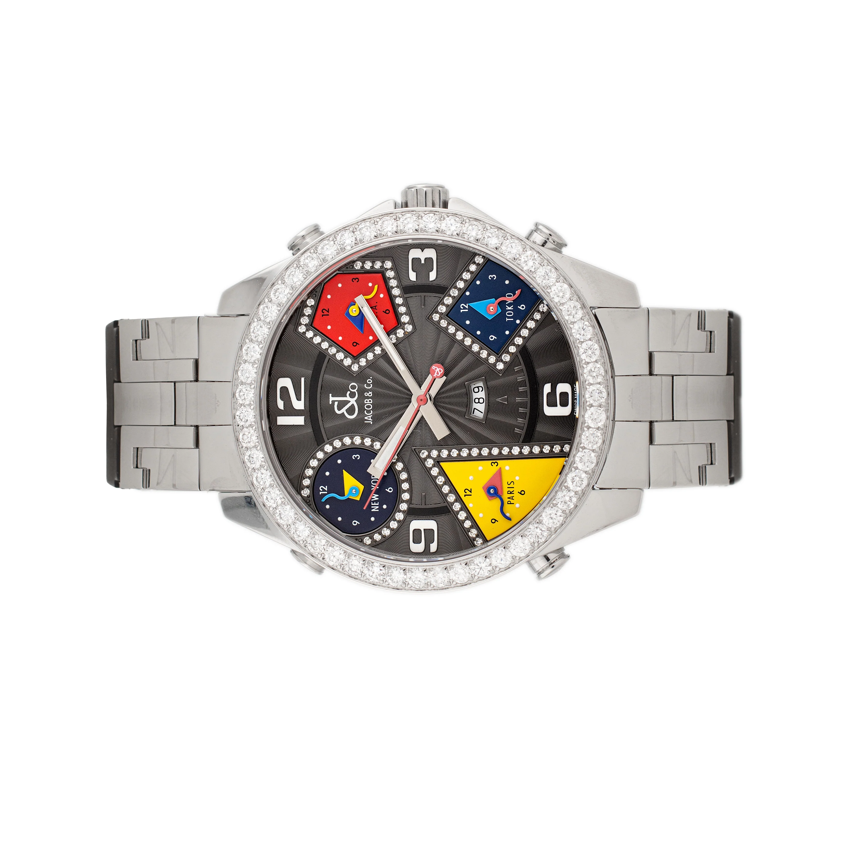 Jacob & Co Five Time Zone Stainless Steel Gray Dial 47mm JC-1 - Image 2