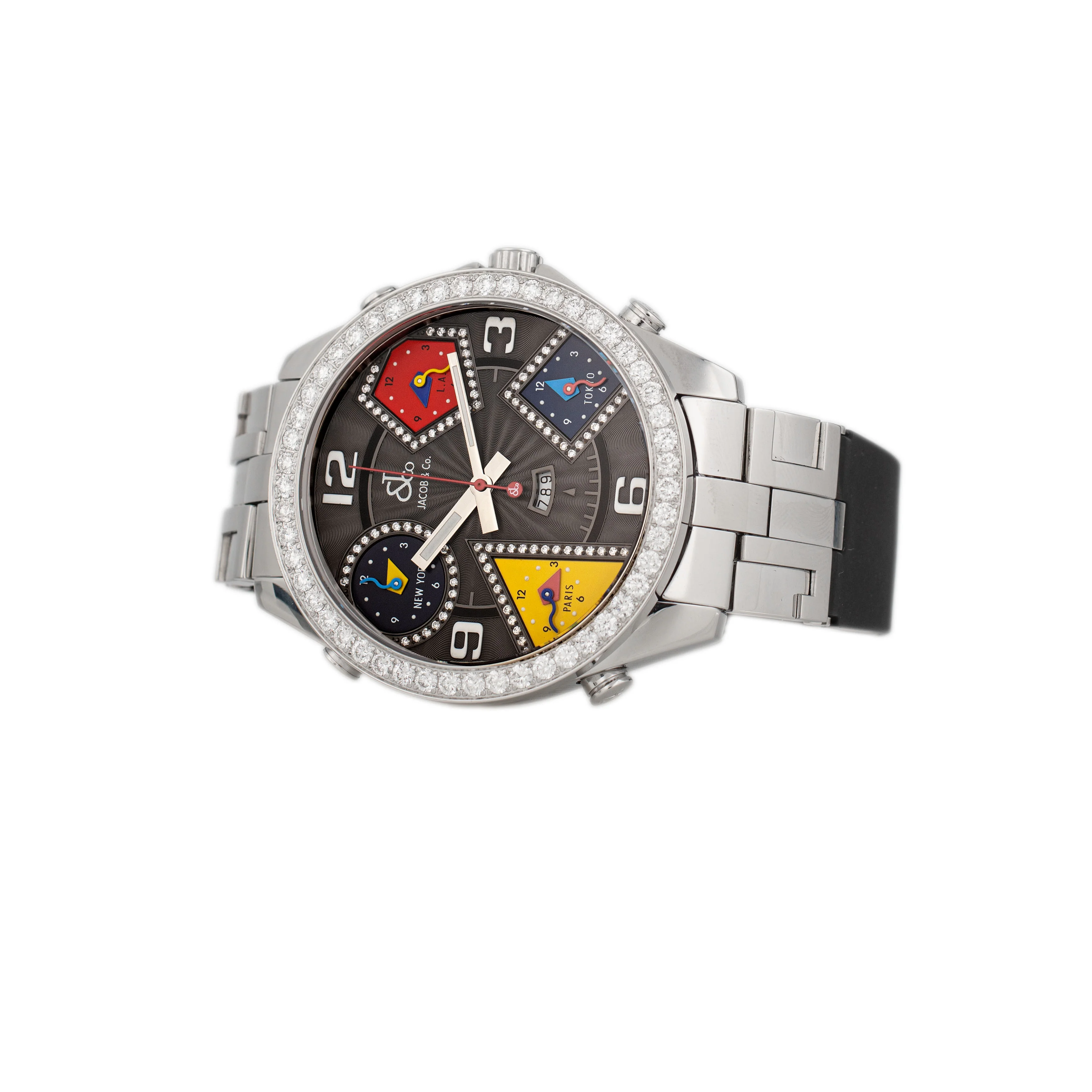 Jacob & Co Five Time Zone Stainless Steel Gray Dial 47mm JC-1 - Image 3