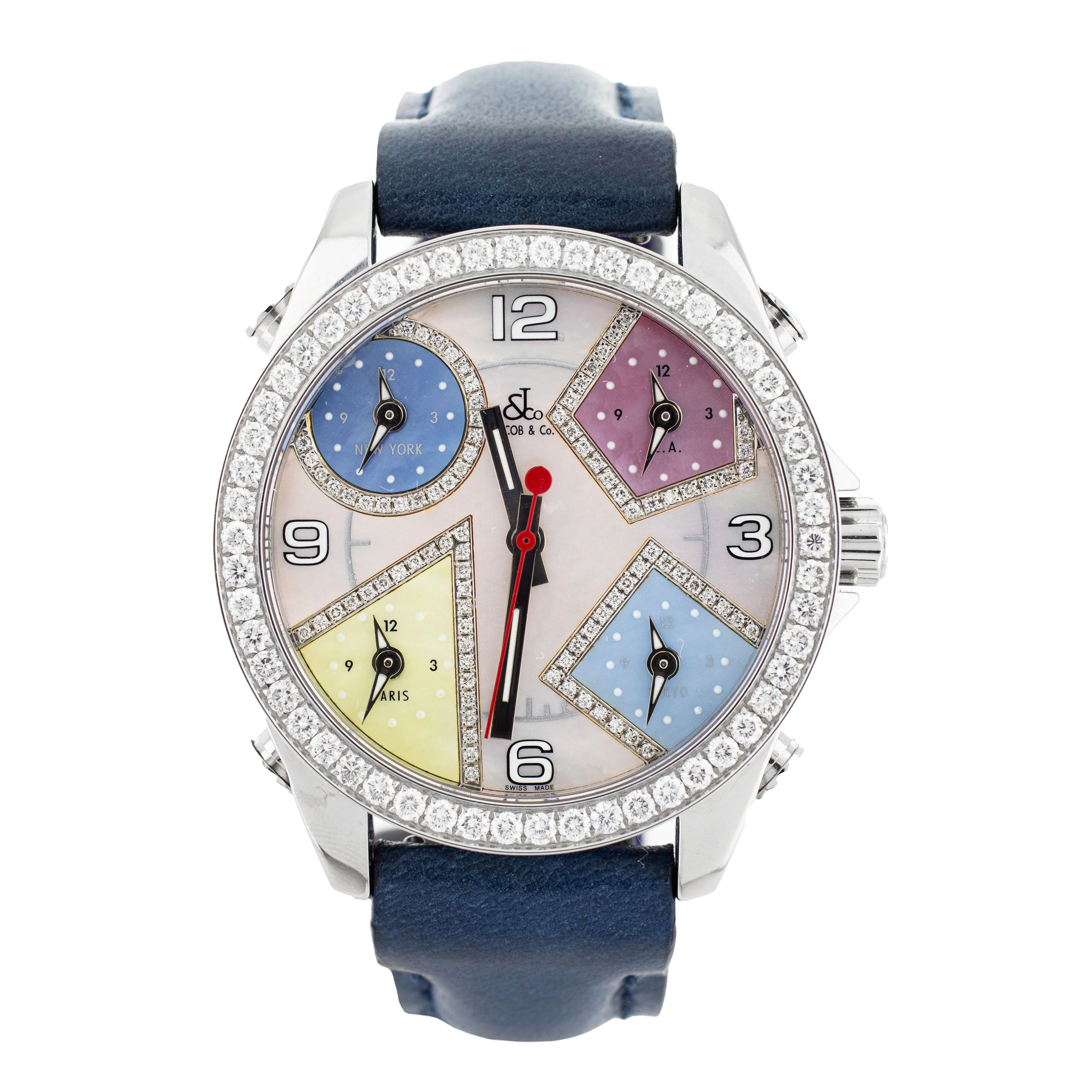Jacob & Co. Five Time Zone Stainless Steel MOP Dial 40mm JCM24DA Full Set