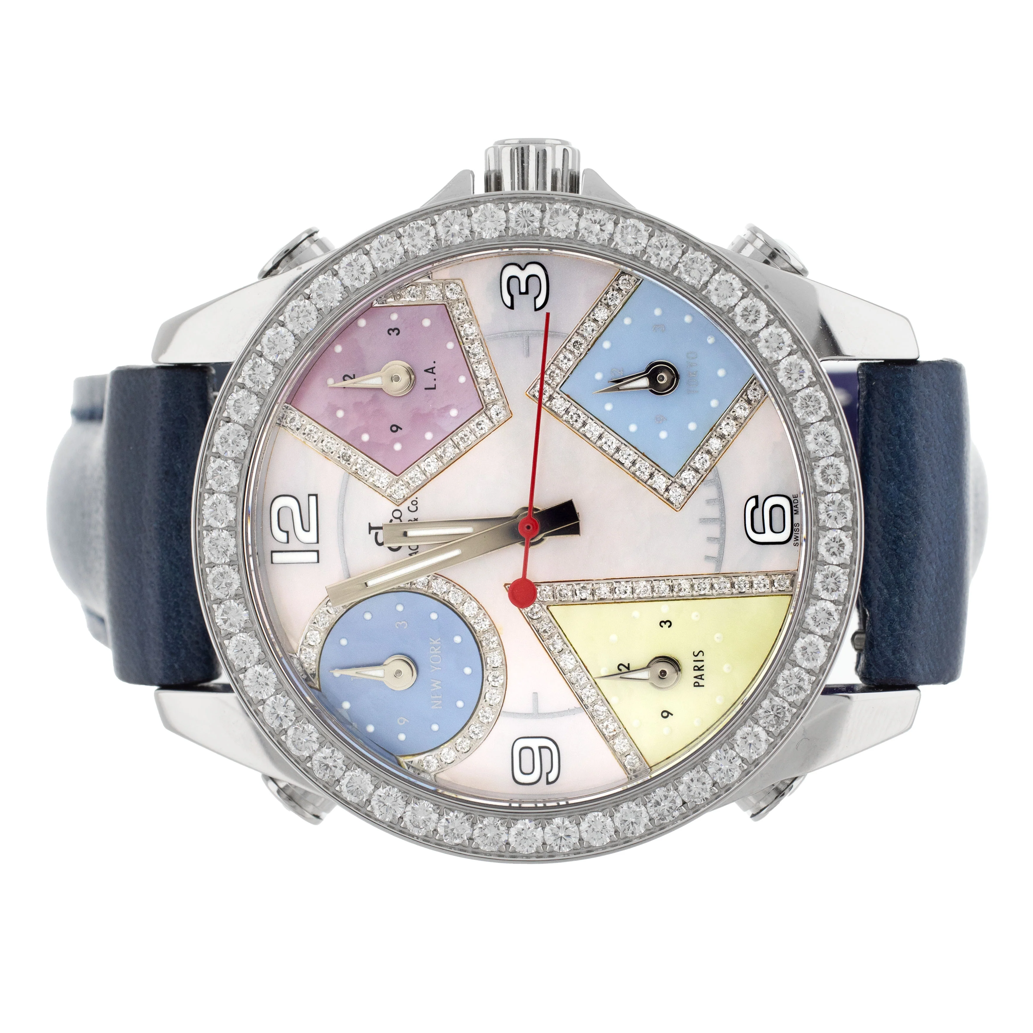 Jacob & Co. Five Time Zone Stainless Steel MOP Dial 40mm JCM24DA Full Set - Image 2