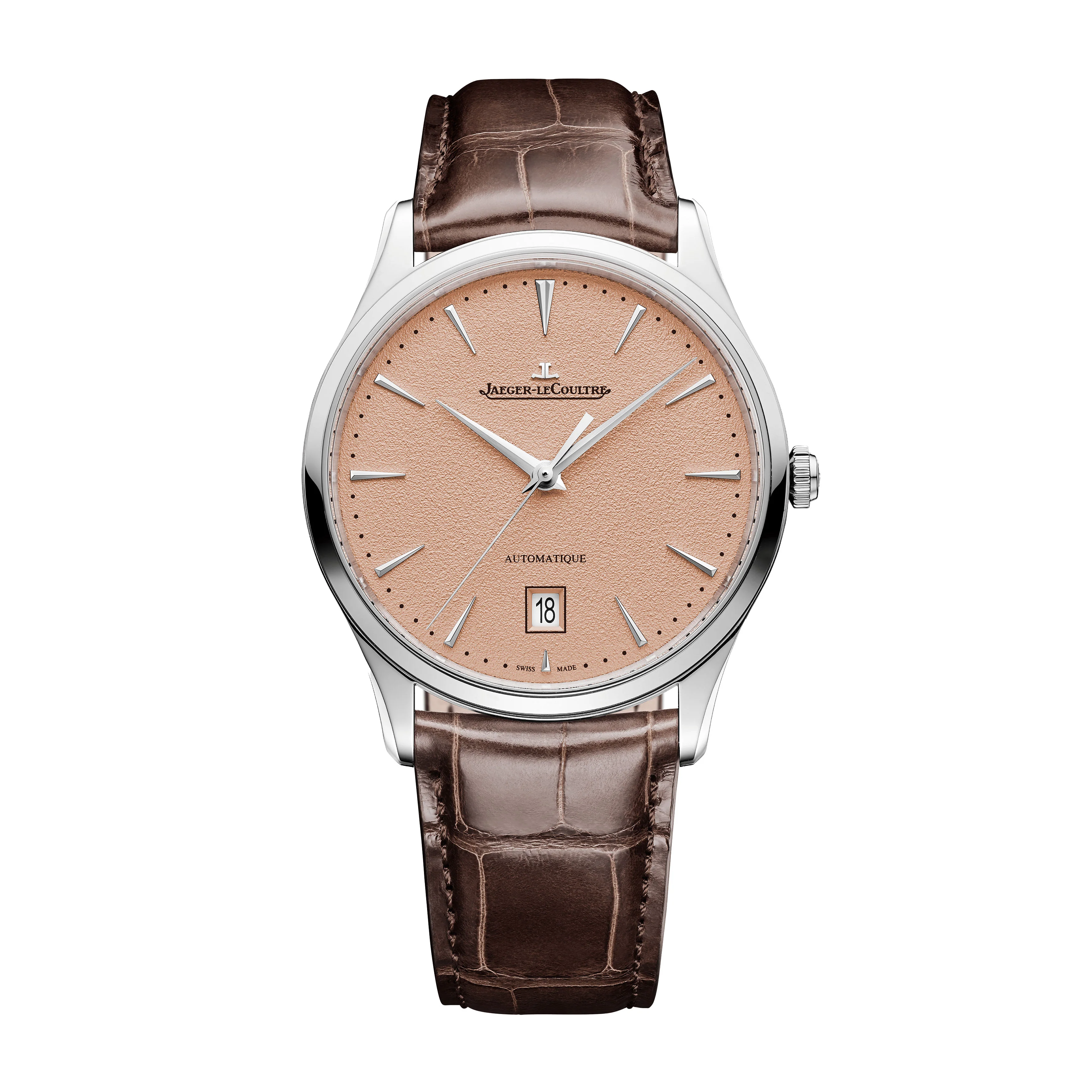 Jaeger-LeCoultre Master Ultra Thin Date Watch, 39mm Salmon Dial, Q1238460
