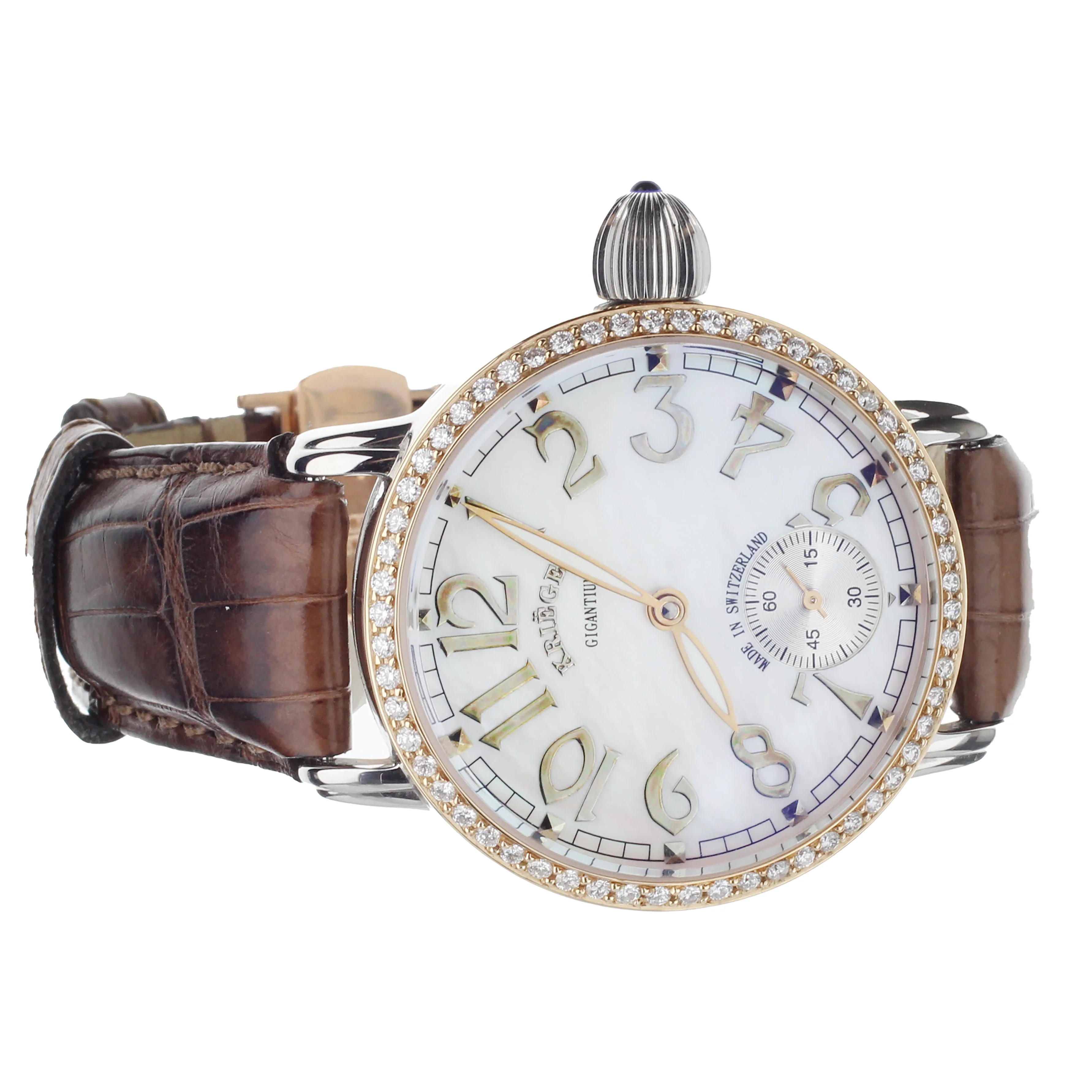Krieger Gigantium Stainless Steel and Rose Gold with Diamond Bezel K7007 - Image 4