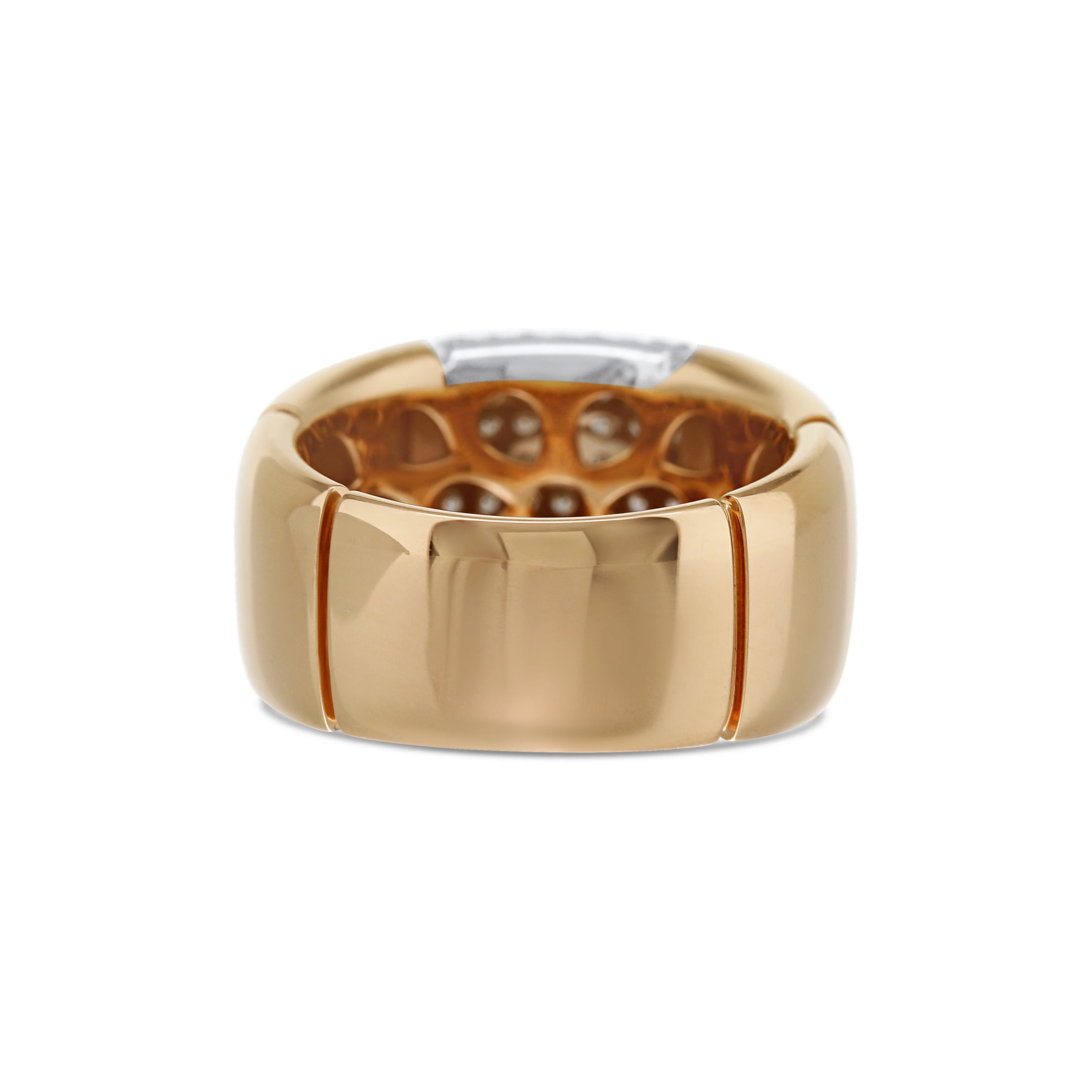 18K Rose Gold Diamond Wide Band Ring - Image 4