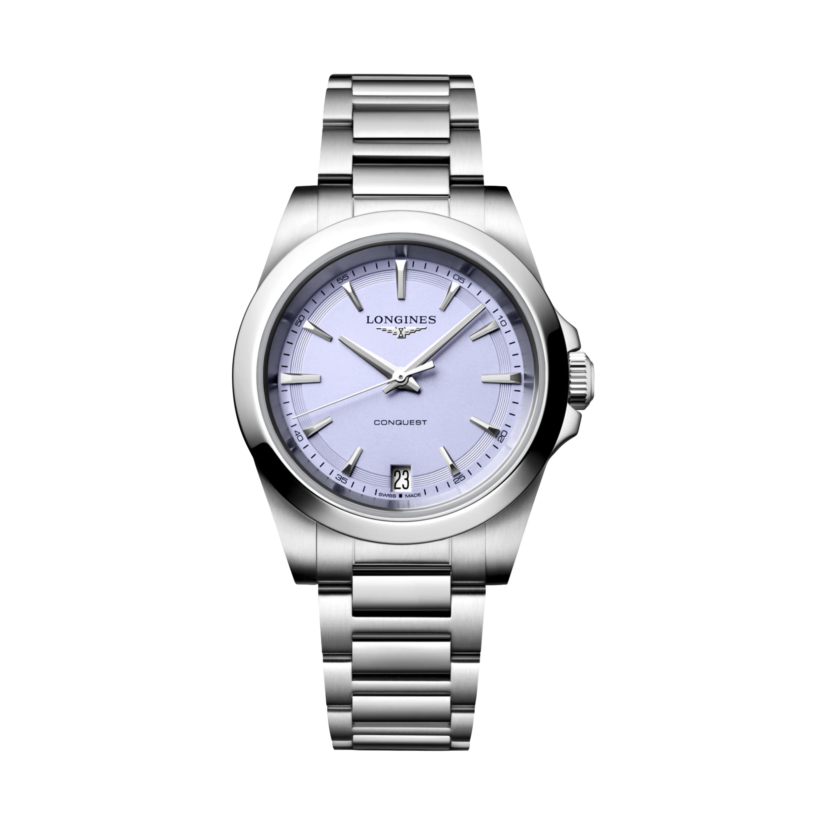 Longines Conquest Watch, 34mm Lavender Dial, L3.460.4.02.6